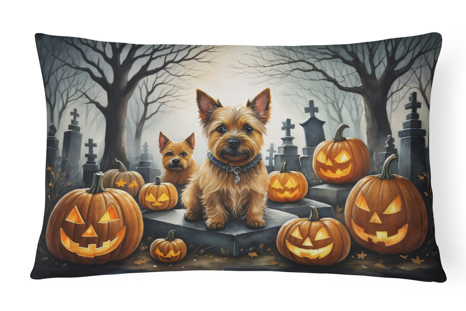 Buy this Norwich Terrier Spooky Halloween Fabric Decorative Pillow