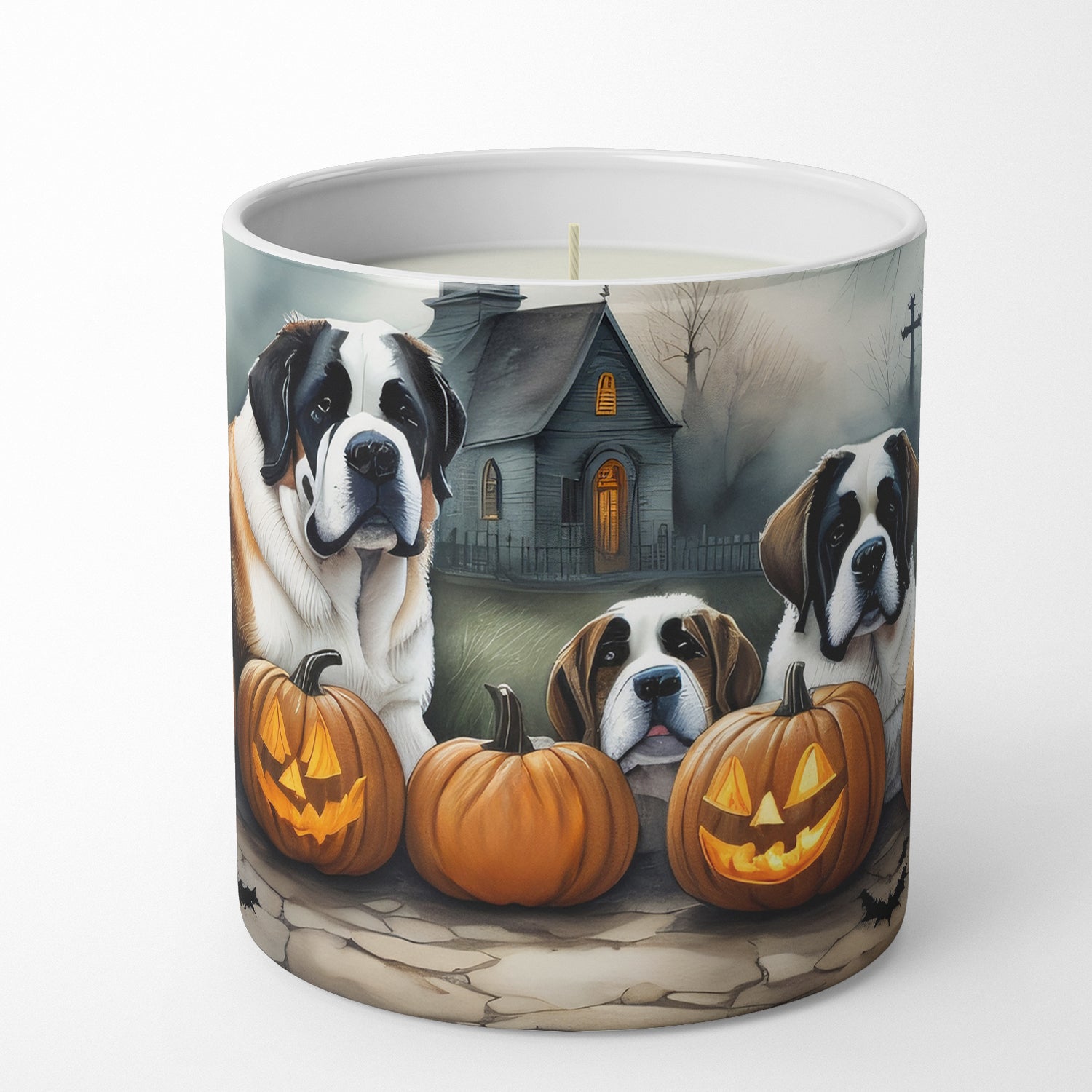 Buy this Saint Bernard Spooky Halloween Decorative Soy Candle