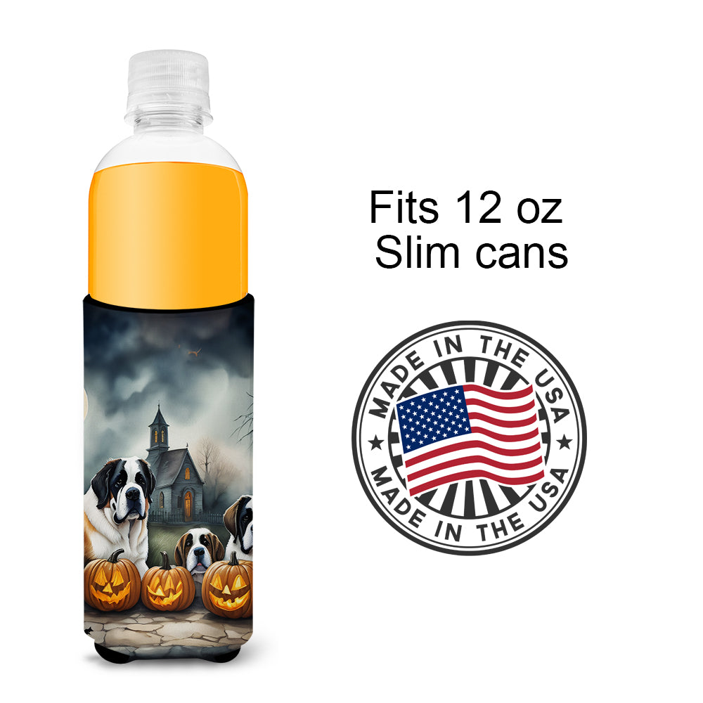 Saint Bernard Spooky Halloween Hugger for Ultra Slim Cans