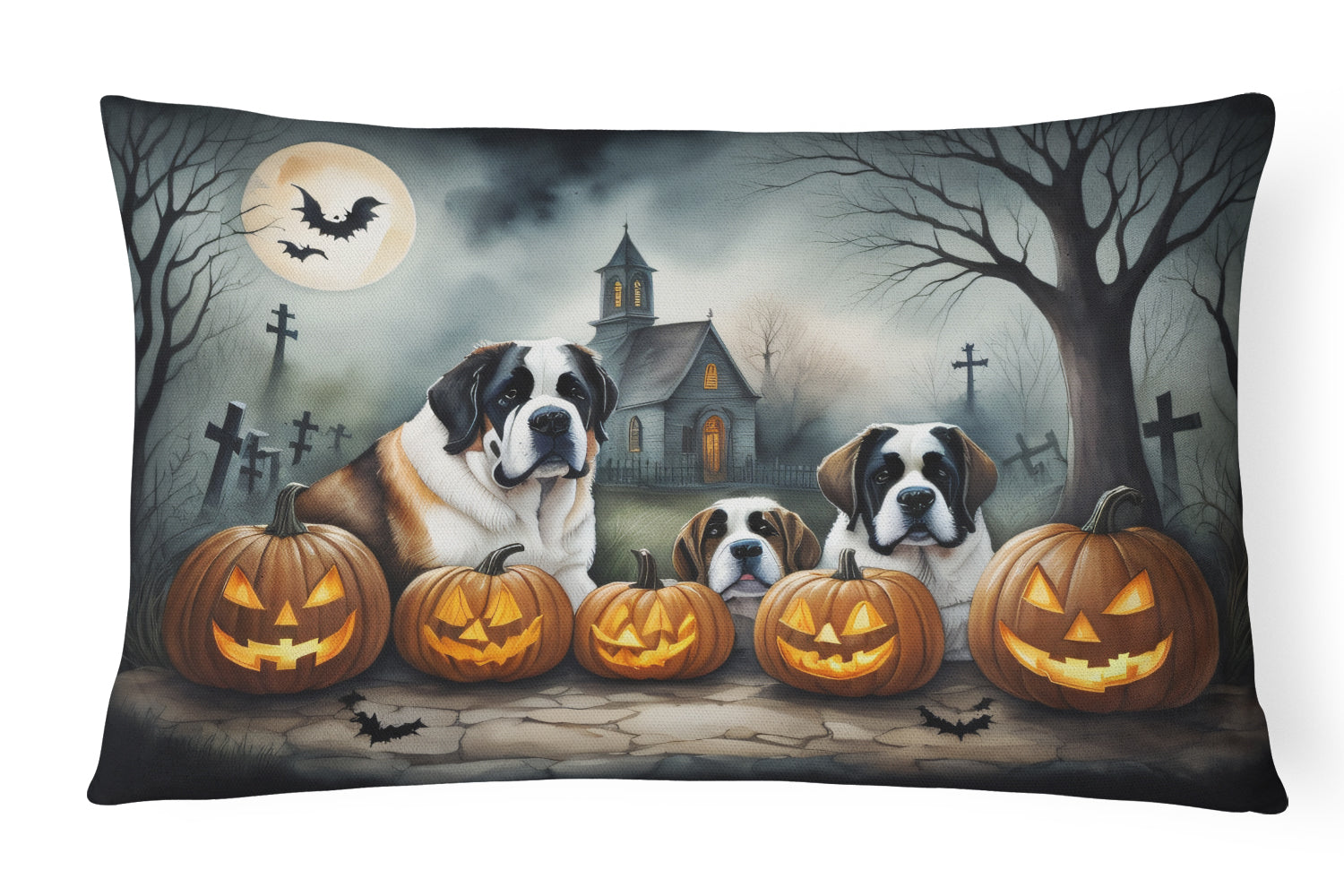 Buy this Saint Bernard Spooky Halloween Fabric Decorative Pillow