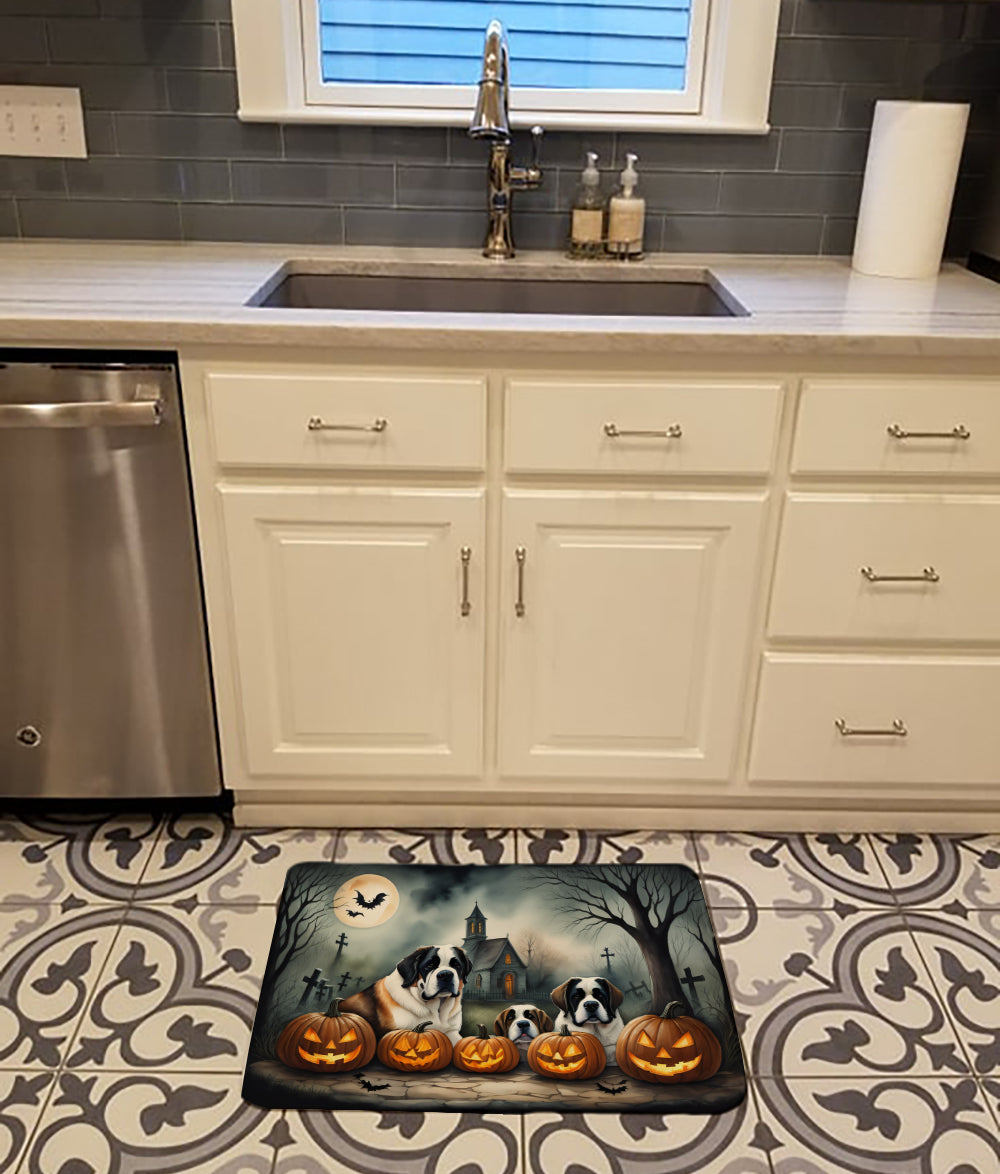 Saint Bernard Spooky Halloween Memory Foam Kitchen Mat