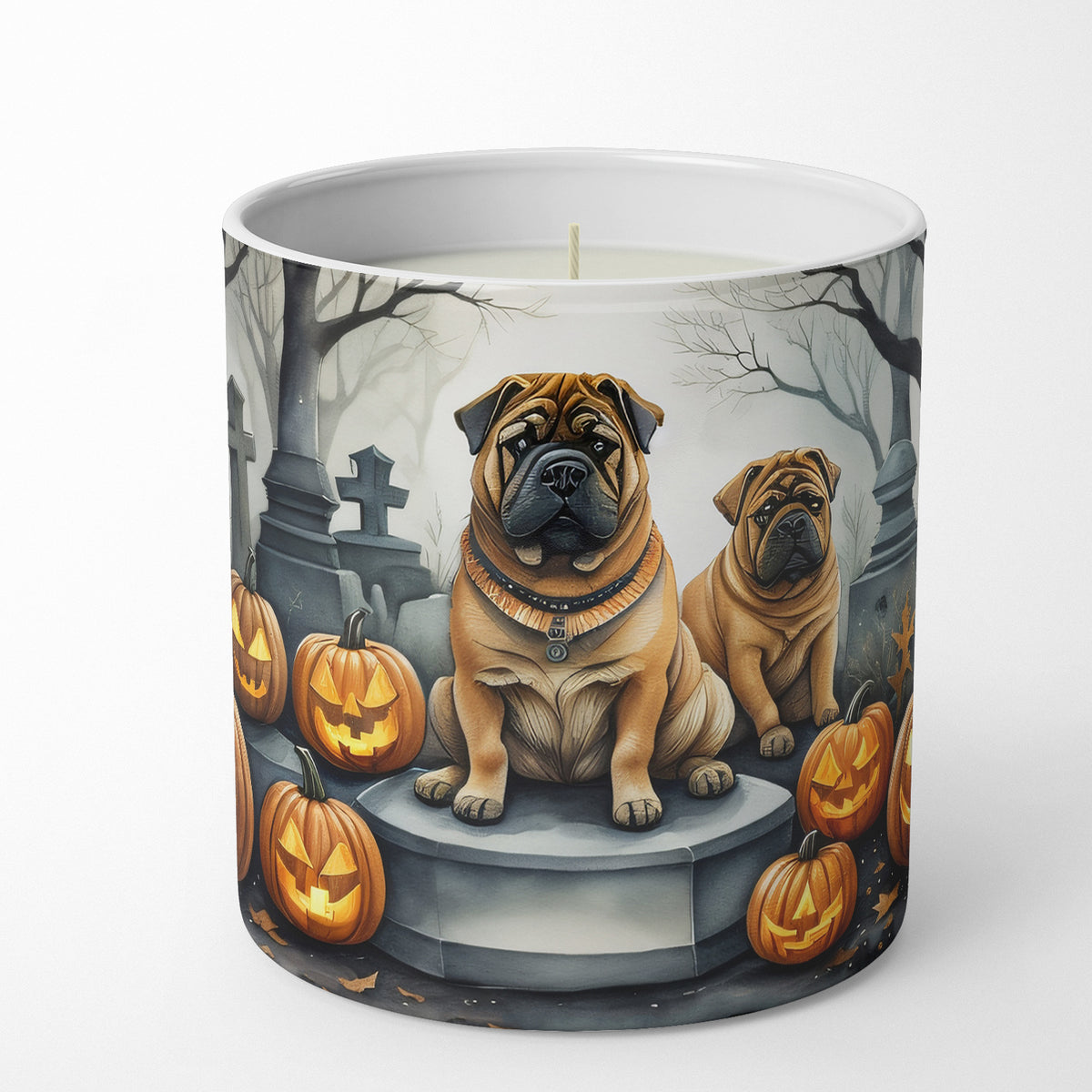 Buy this Shar Pei Spooky Halloween Decorative Soy Candle