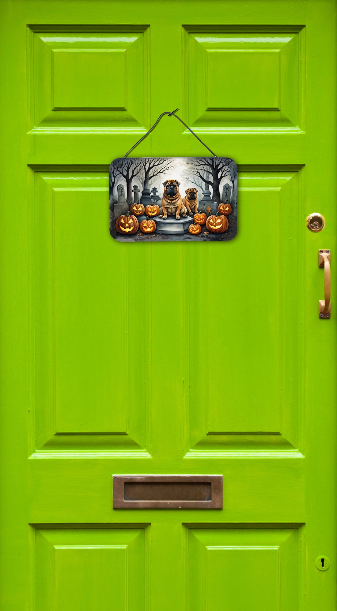 Shar Pei Spooky Halloween Wall or Door Hanging Prints