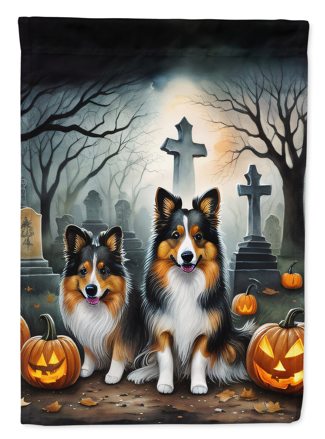 Buy this Sheltie Spooky Halloween House Flag