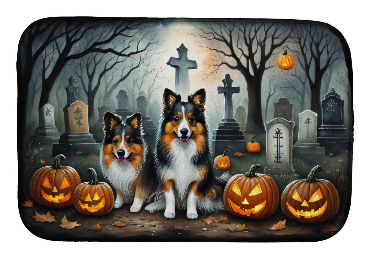 Buy this Sheltie Spooky Halloween Dish Drying Mat