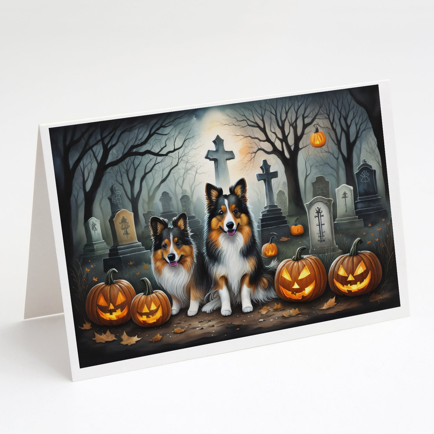 Buy this Sheltie Spooky Halloween Greeting Cards and Envelopes Pack of 8