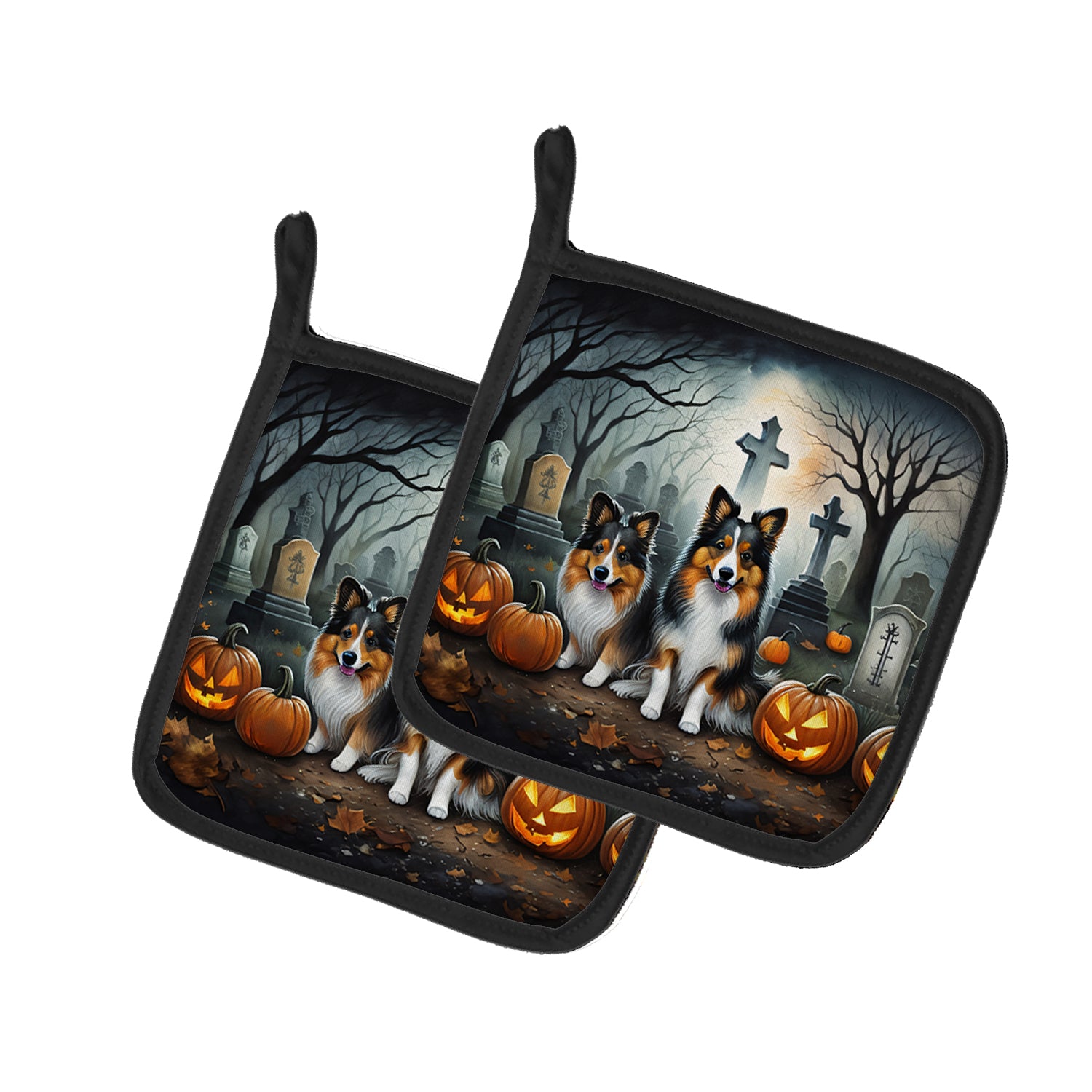 Buy this Sheltie Spooky Halloween Pair of Pot Holders