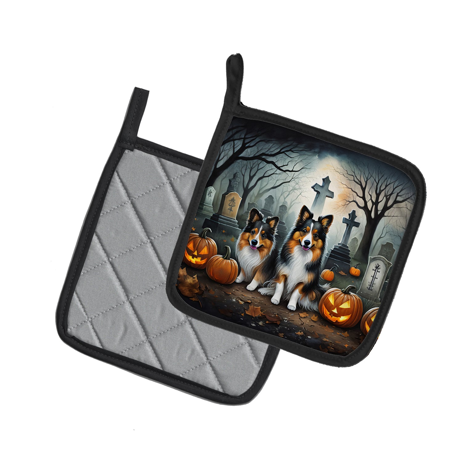 Buy this Sheltie Spooky Halloween Pair of Pot Holders