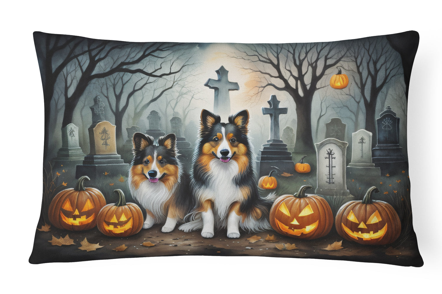 Buy this Sheltie Spooky Halloween Fabric Decorative Pillow