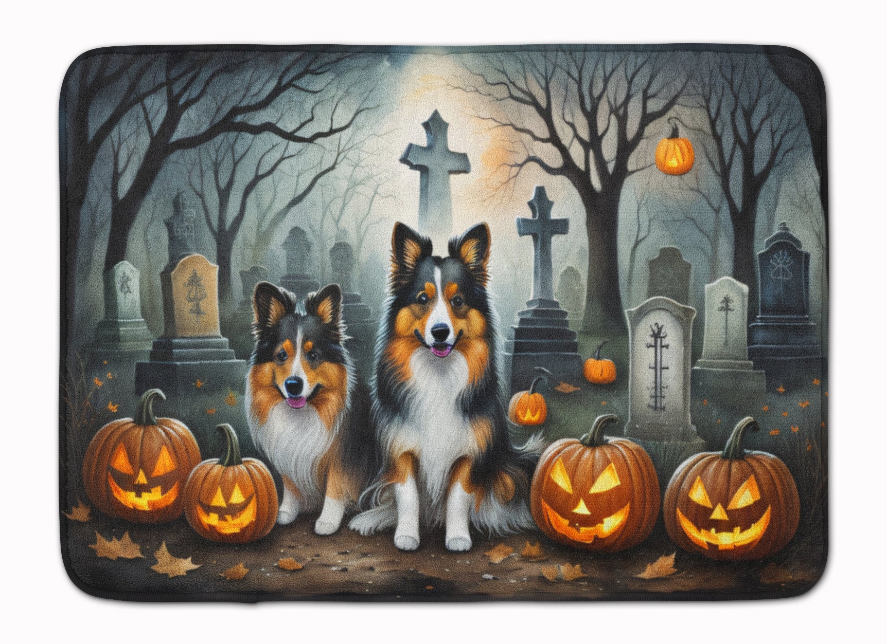Buy this Sheltie Spooky Halloween Memory Foam Kitchen Mat