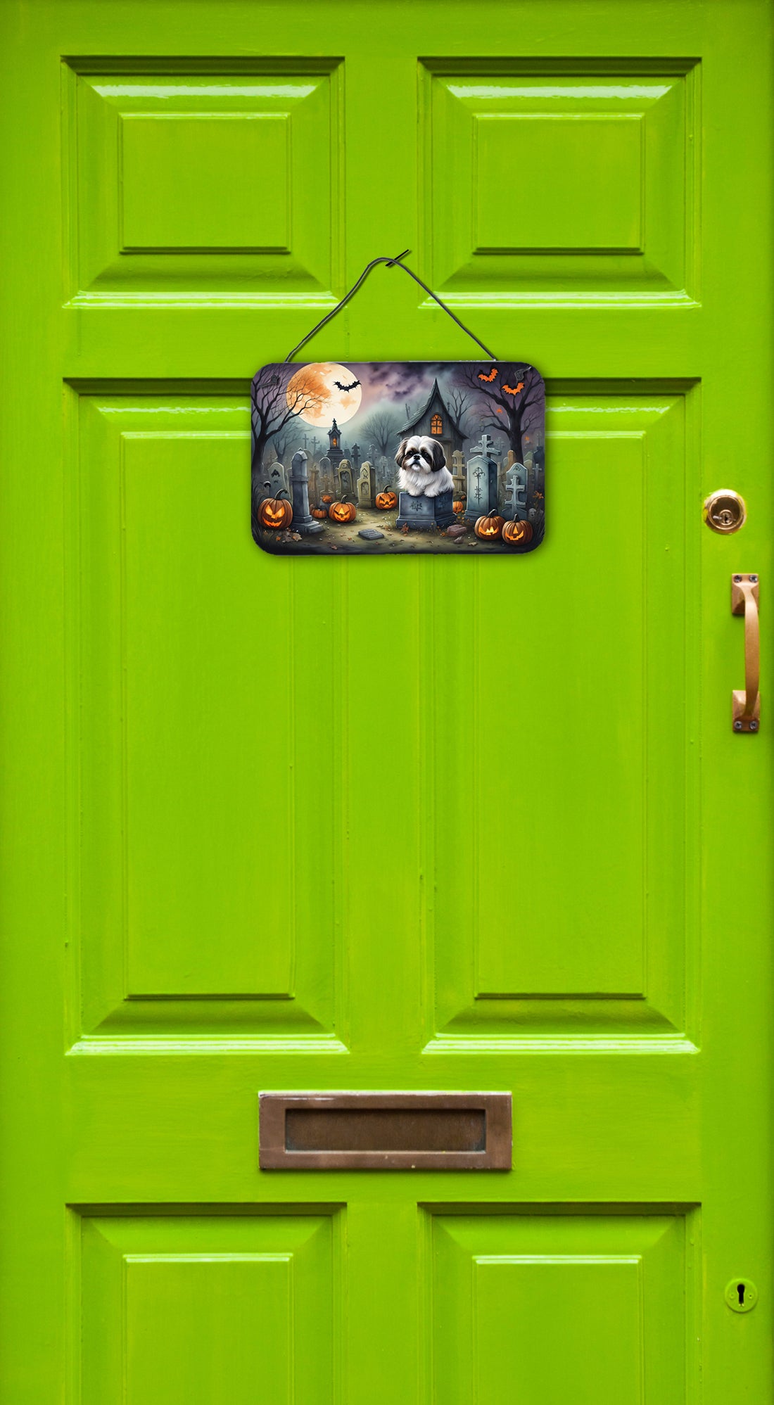 Shih Tzu Spooky Halloween Wall or Door Hanging Prints