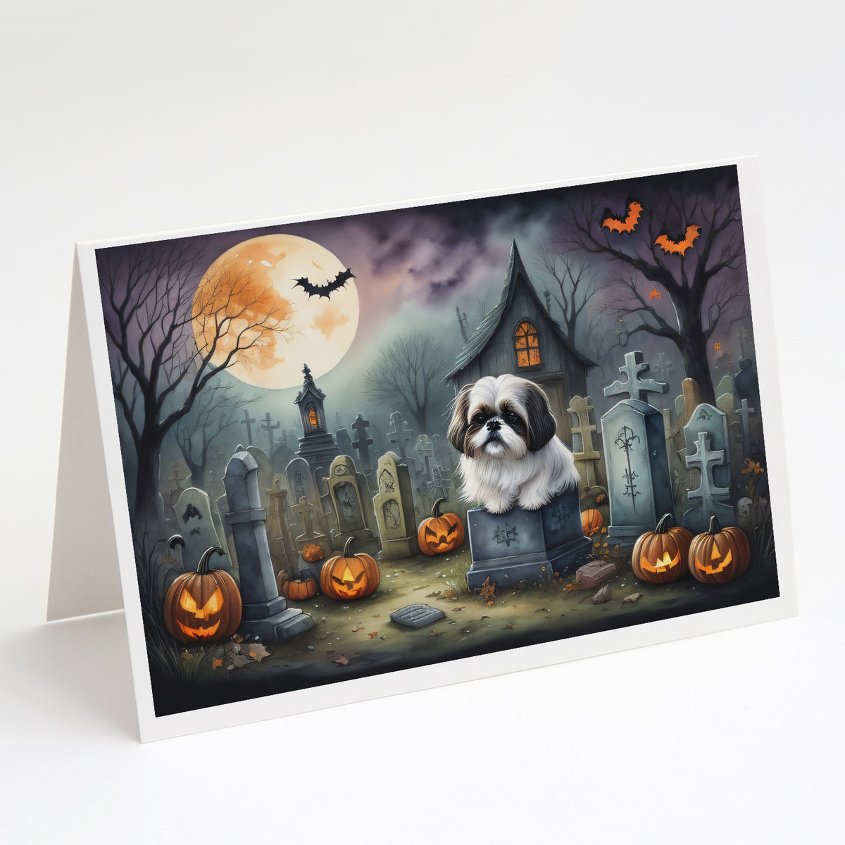 Buy this Shih Tzu Spooky Halloween Greeting Cards and Envelopes Pack of 8