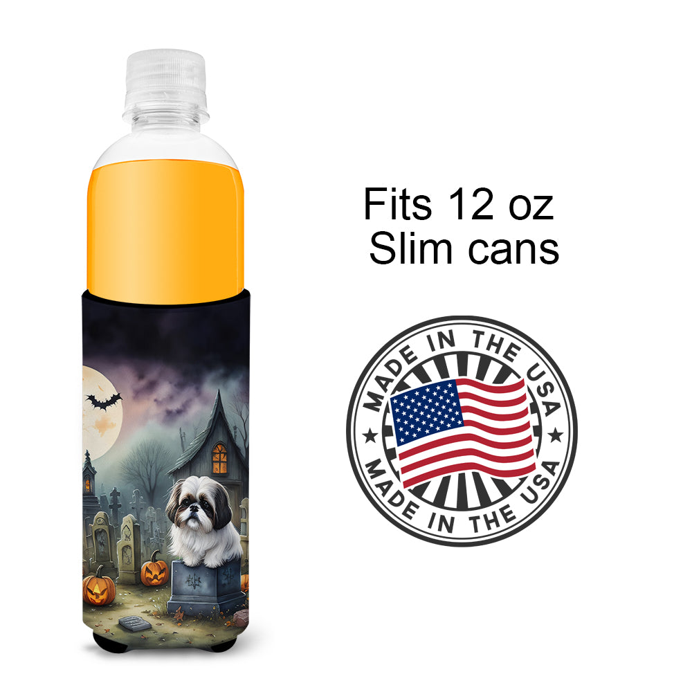 Shih Tzu Spooky Halloween Hugger for Ultra Slim Cans