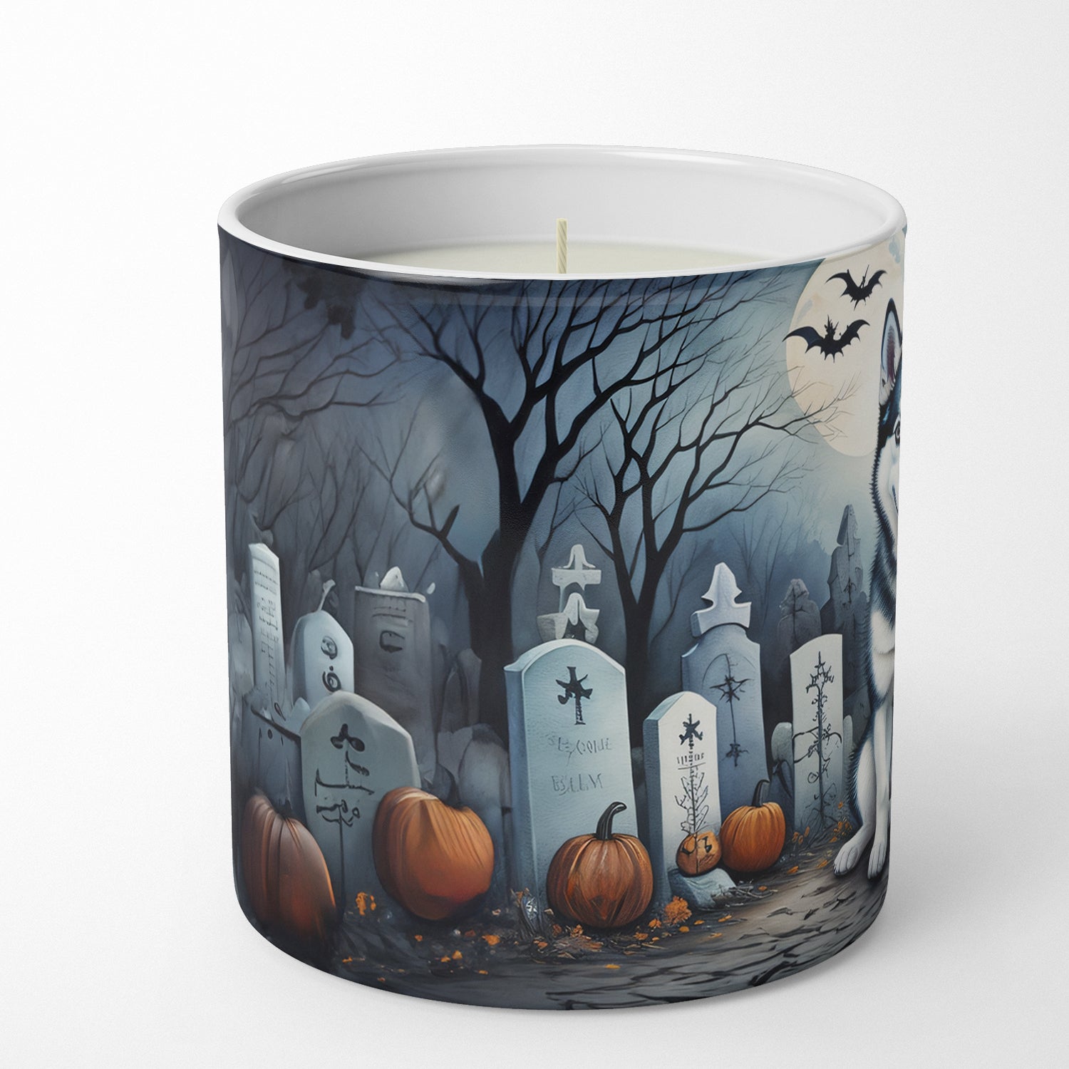 Siberian Husky Spooky Halloween Decorative Soy Candle
