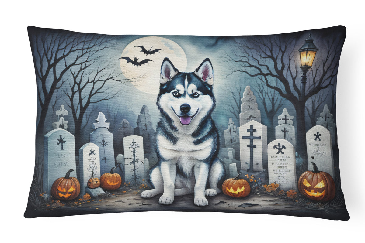 Buy this Siberian Husky Spooky Halloween Fabric Decorative Pillow