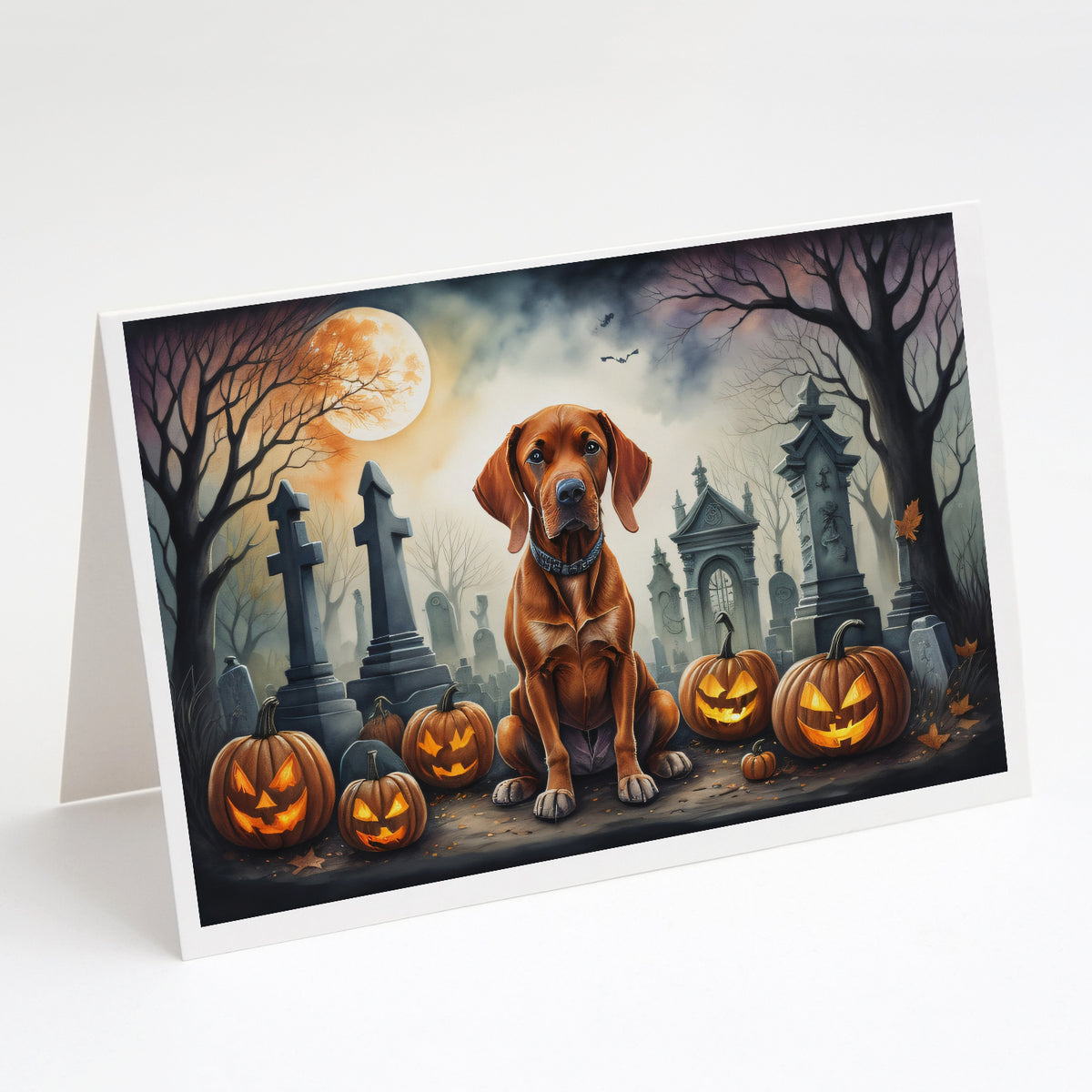 Buy this Vizsla Spooky Halloween Greeting Cards and Envelopes Pack of 8