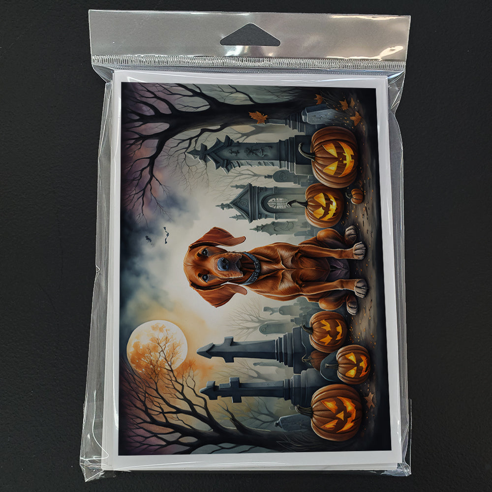 Vizsla Spooky Halloween Greeting Cards and Envelopes Pack of 8