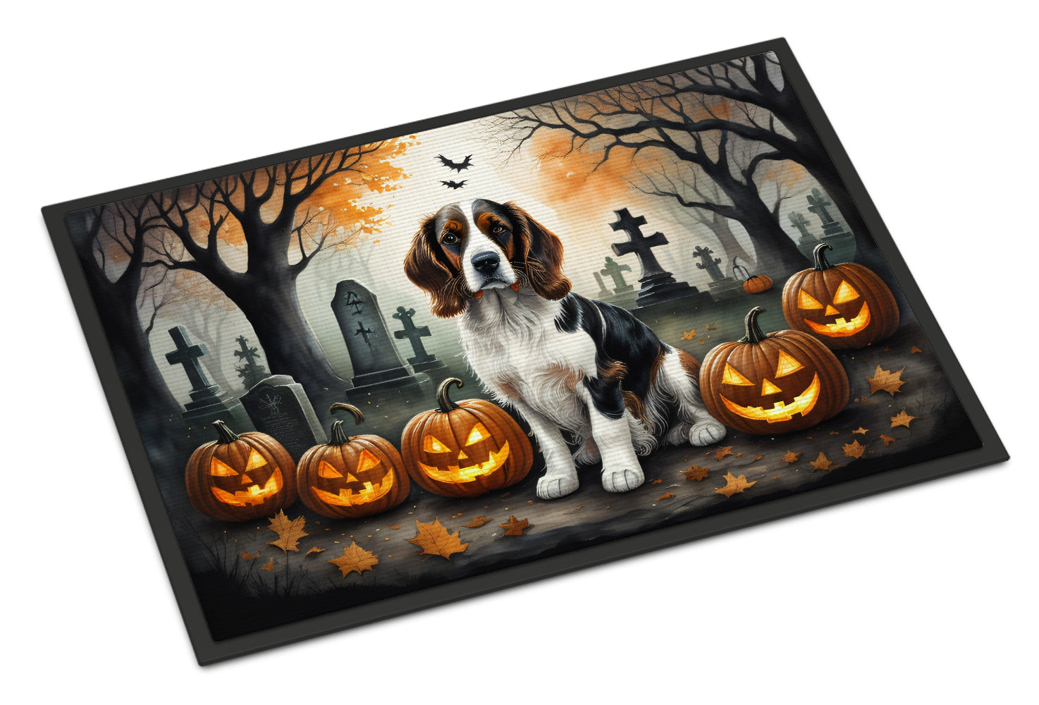 Buy this Welsh Springer Spaniel Spooky Halloween Indoor or Outdoor Mat 24x36
