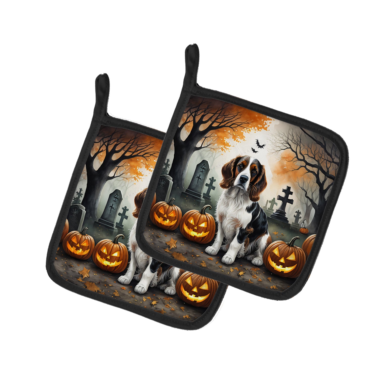 Buy this Welsh Springer Spaniel Spooky Halloween Pair of Pot Holders