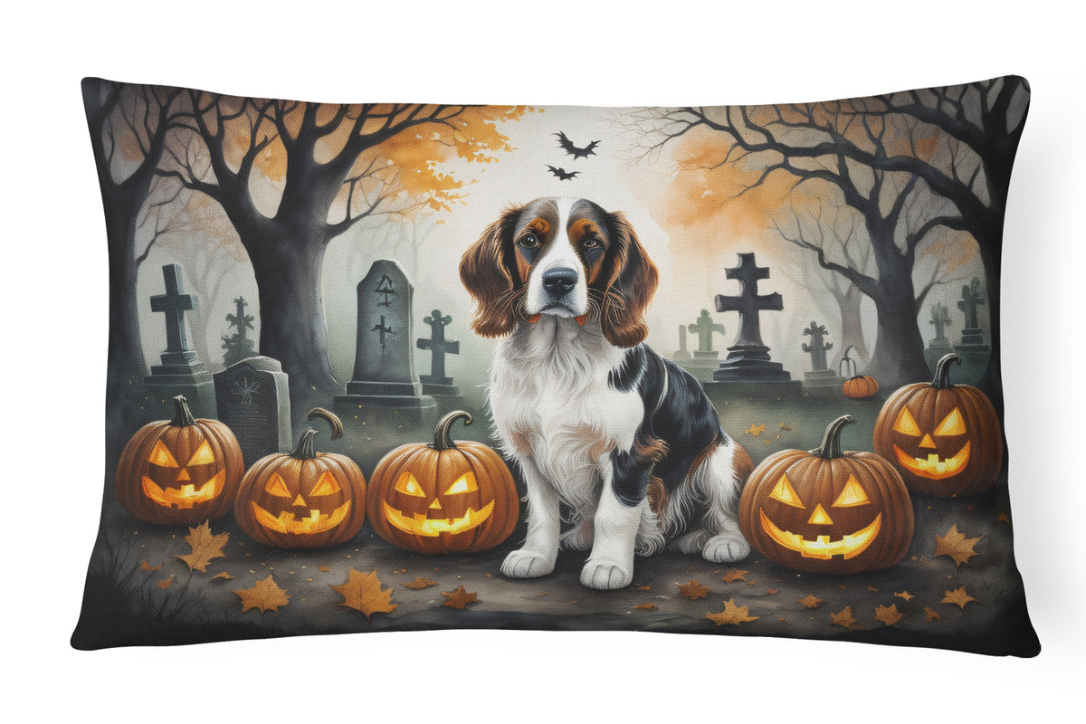 Buy this Welsh Springer Spaniel Spooky Halloween Fabric Decorative Pillow