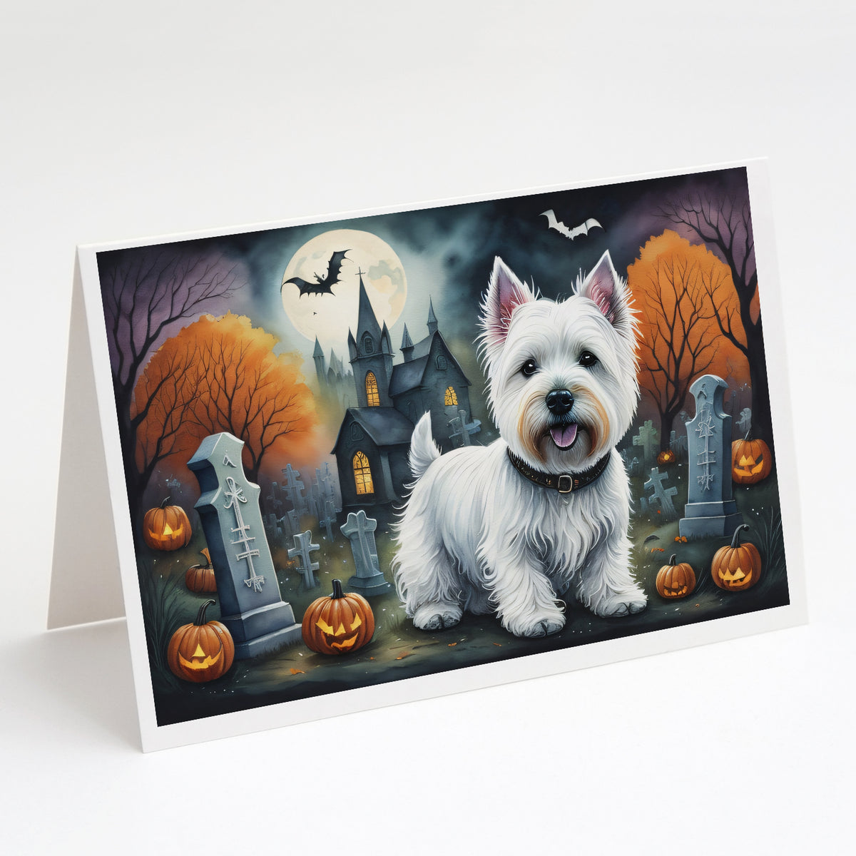Buy this Westie Spooky Halloween Greeting Cards and Envelopes Pack of 8