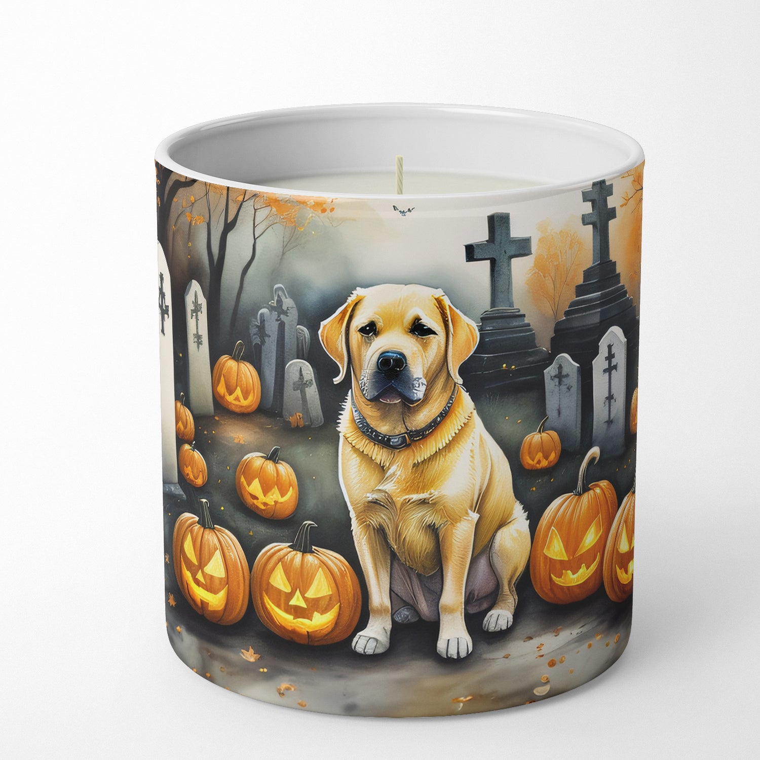 Yellow Labrador Retriever Spooky Halloween Decorative Soy Candle