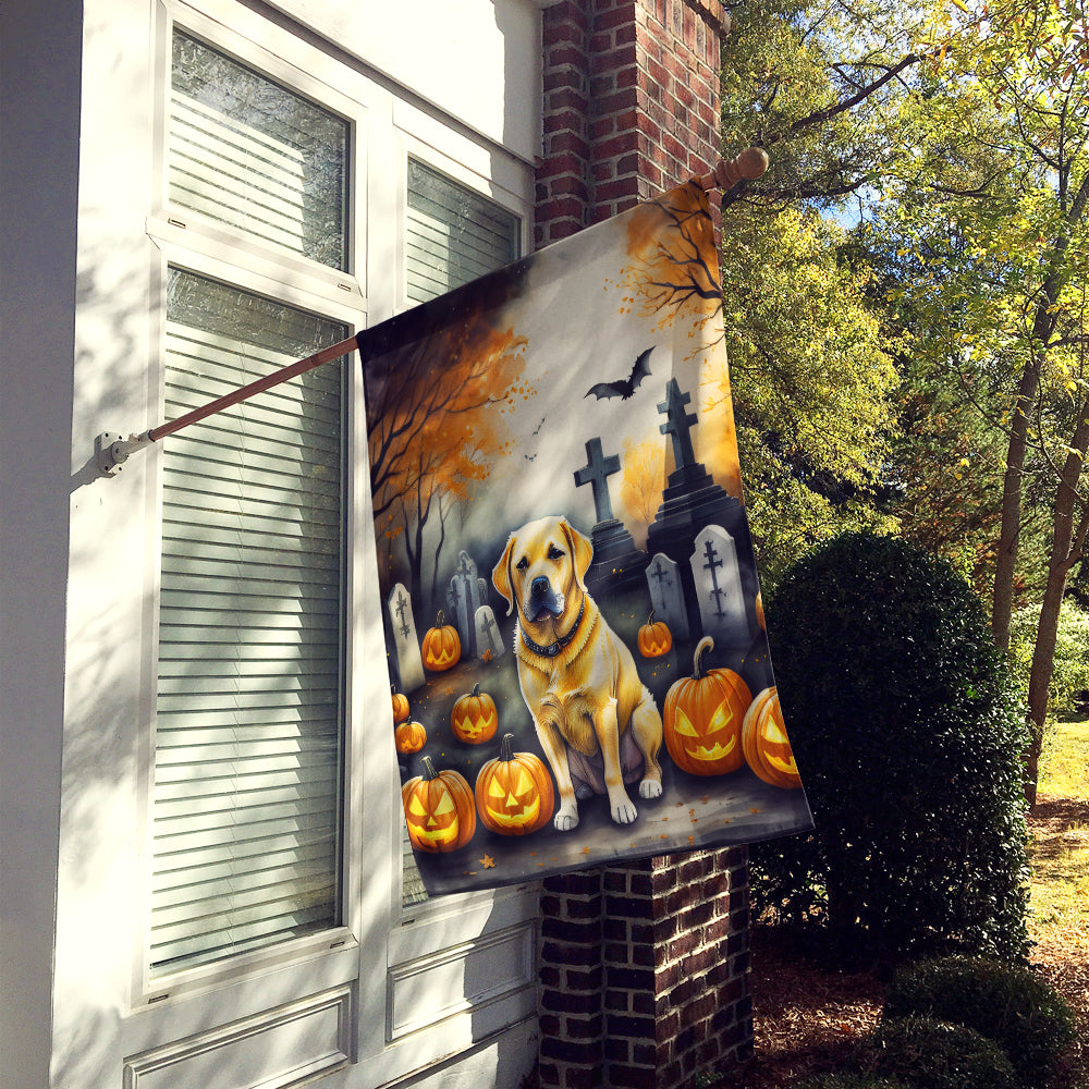 Yellow Labrador Retriever Spooky Halloween House Flag