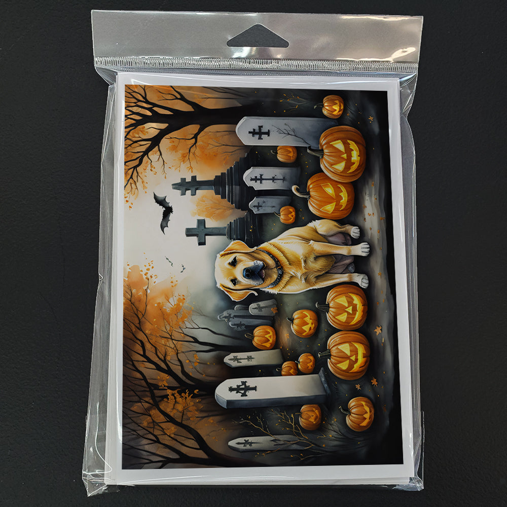 Yellow Labrador Retriever Spooky Halloween Greeting Cards and Envelopes Pack of 8