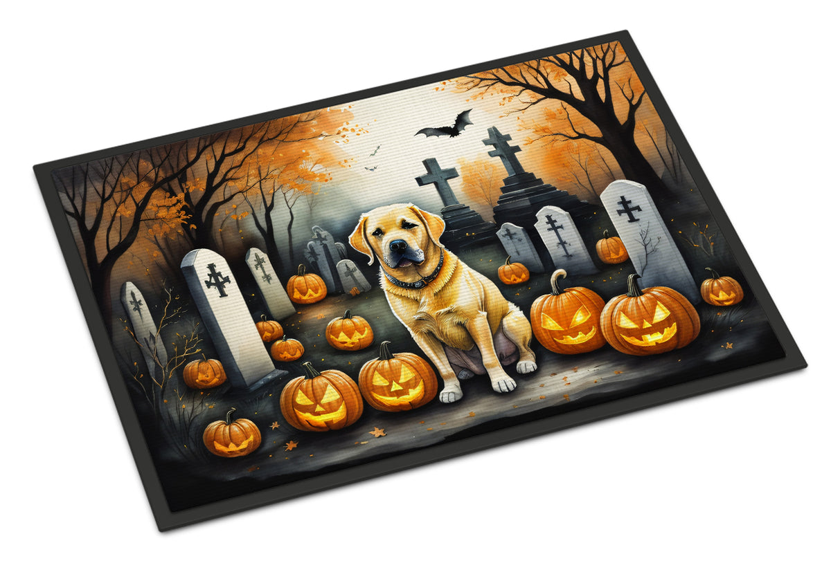 Buy this Yellow Labrador Retriever Spooky Halloween Indoor or Outdoor Mat 24x36