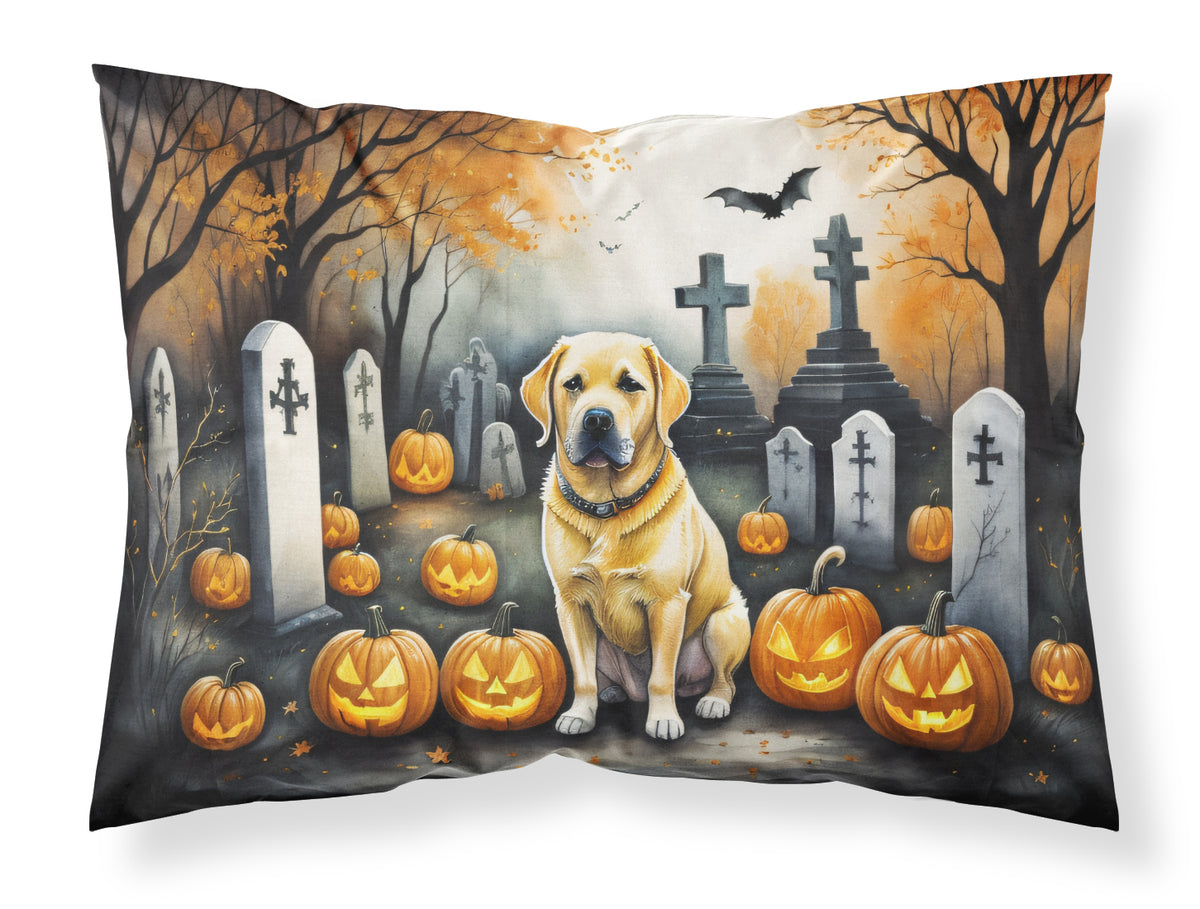 Buy this Yellow Labrador Retriever Spooky Halloween Fabric Standard Pillowcase