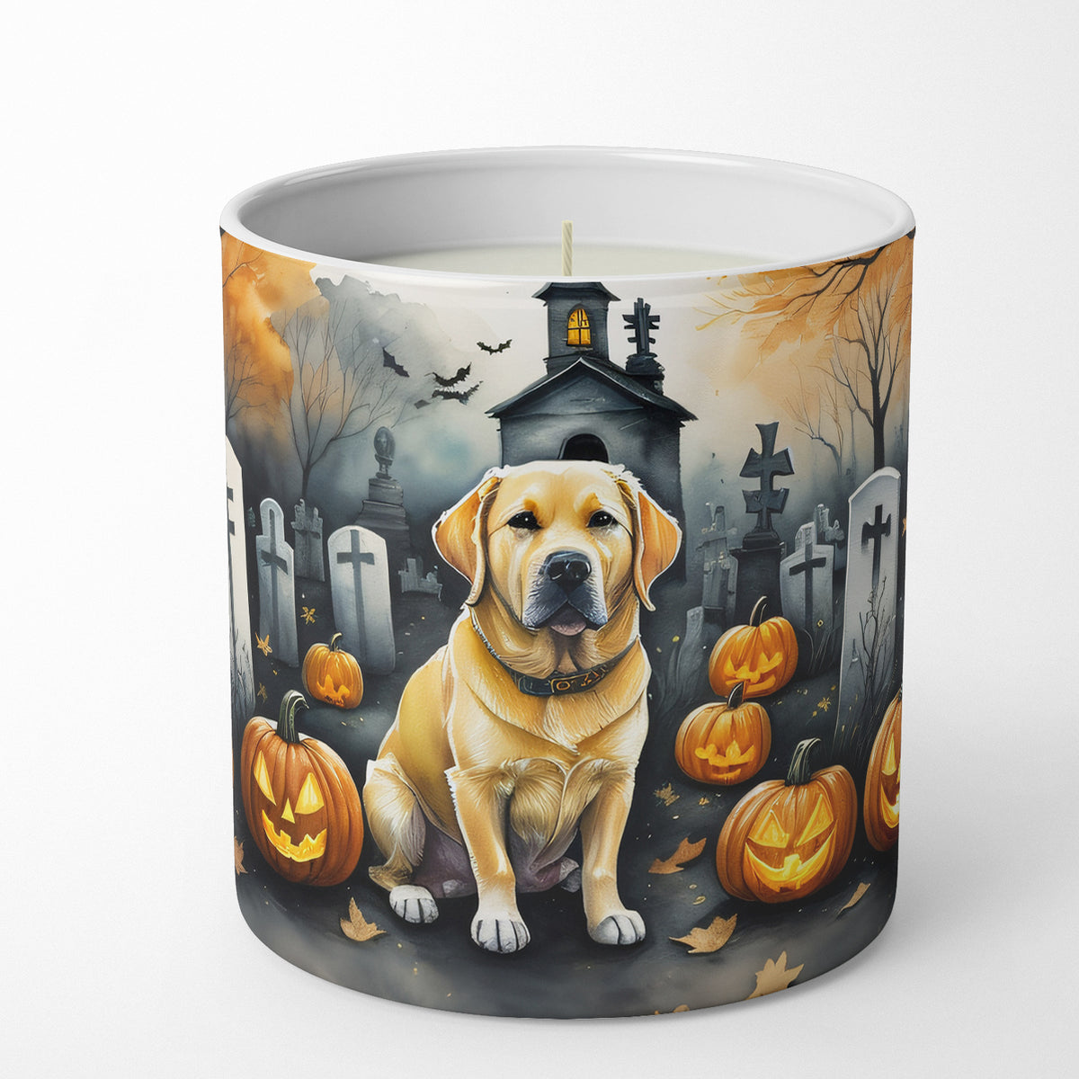 Buy this Yellow Labrador Retriever Spooky Halloween Decorative Soy Candle