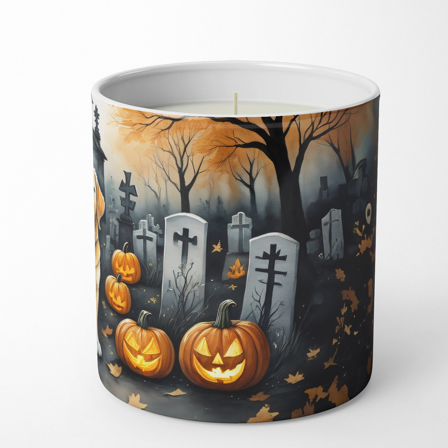 Yellow Labrador Retriever Spooky Halloween Decorative Soy Candle