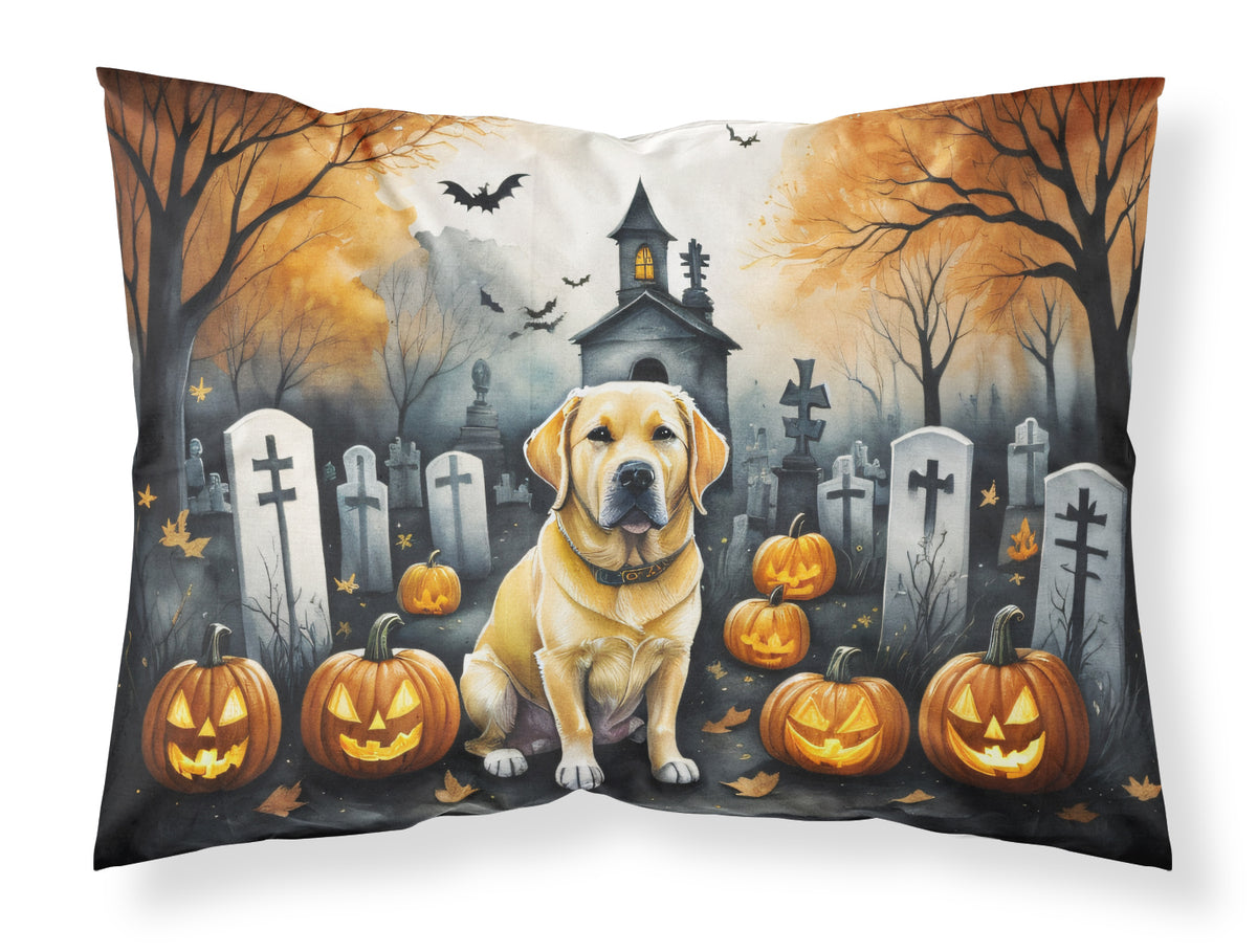 Buy this Yellow Labrador Retriever Spooky Halloween Fabric Standard Pillowcase