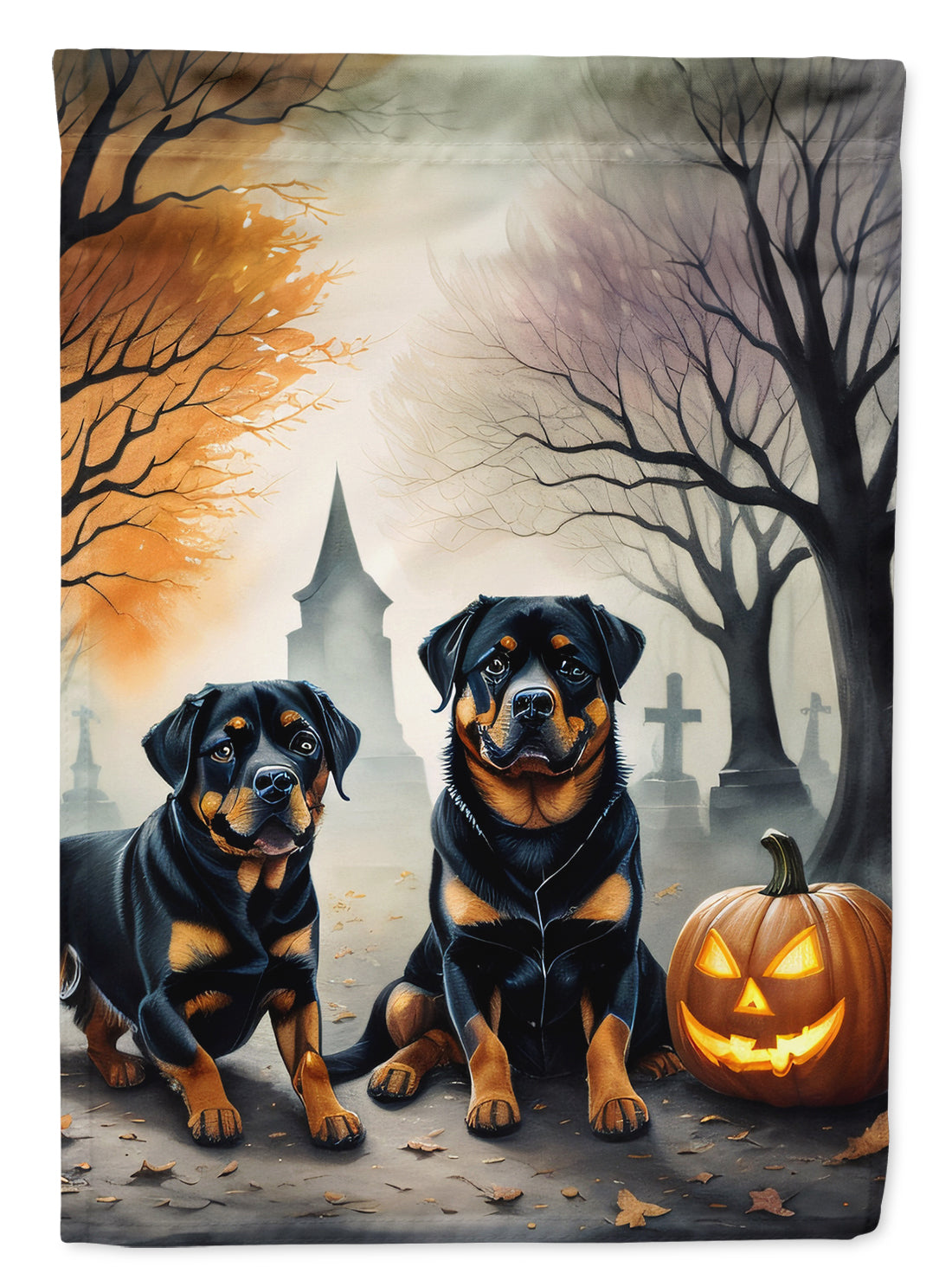 Buy this Rottweiler Spooky Halloween House Flag