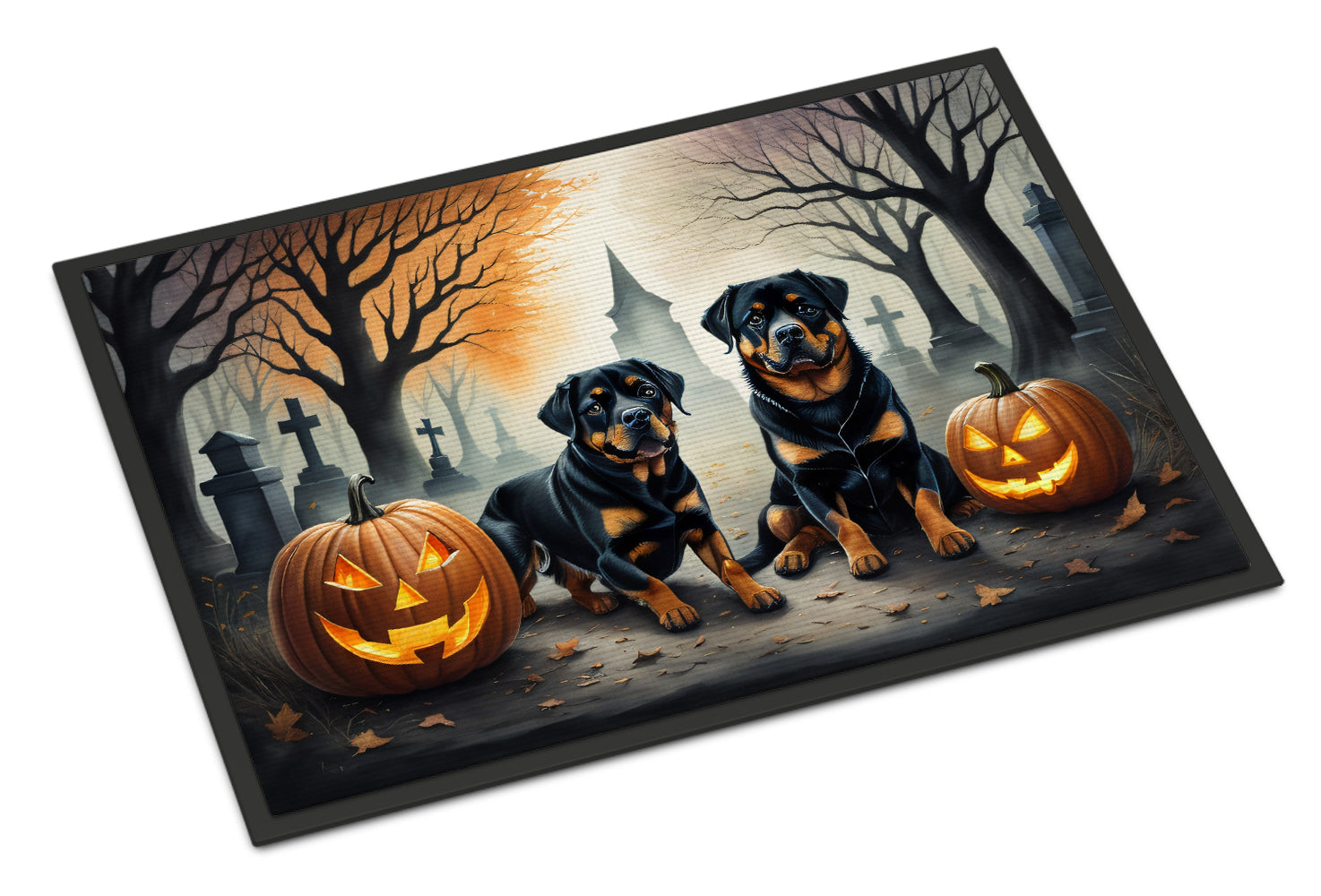 Buy this Rottweiler Spooky Halloween Indoor or Outdoor Mat 24x36