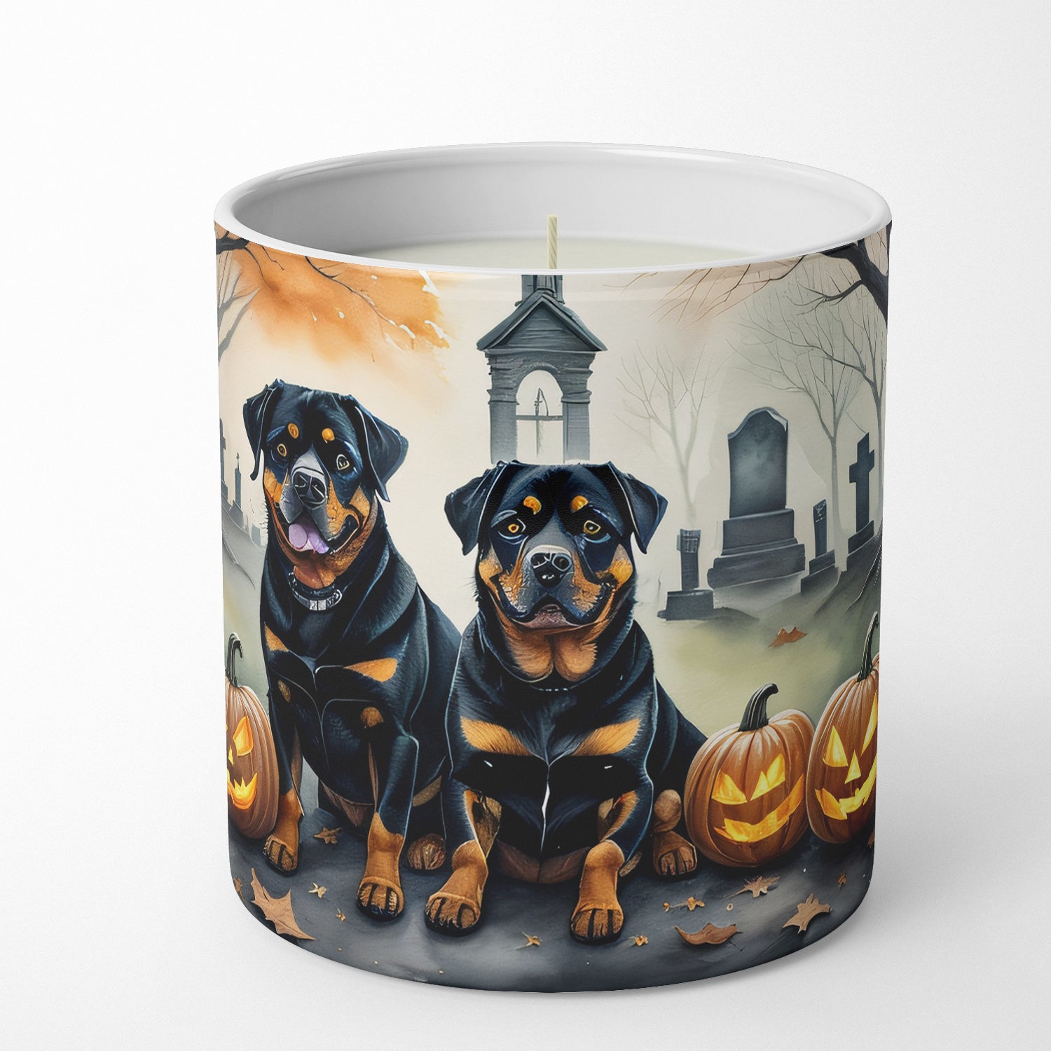Rottweiler Spooky Halloween Decorative Soy Candle