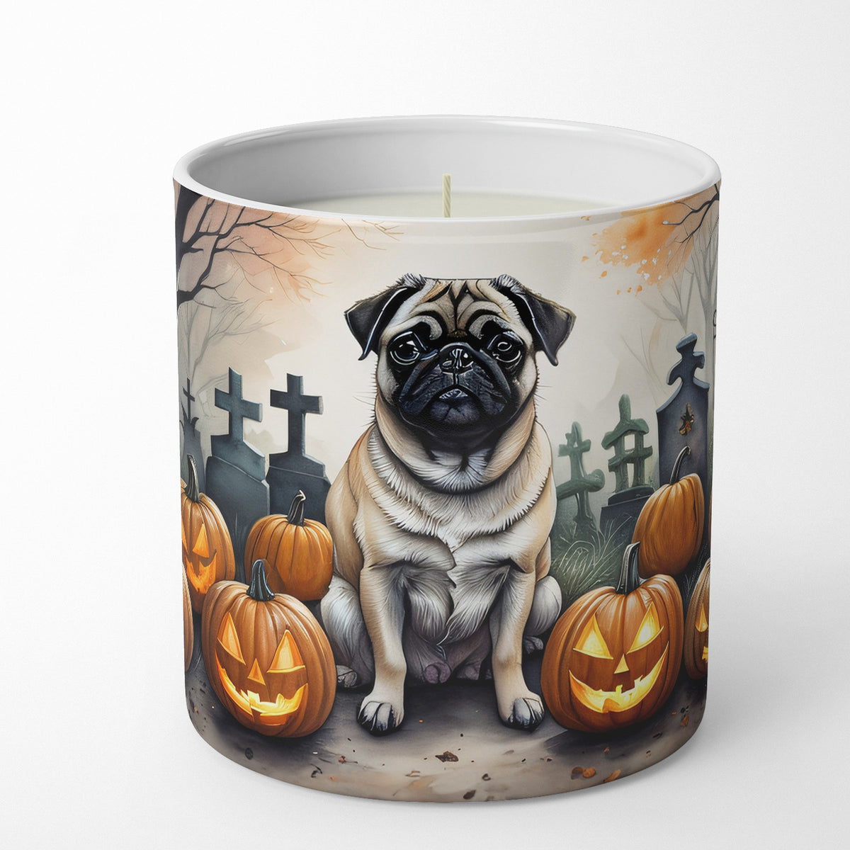 Buy this Fawn Pug Spooky Halloween Decorative Soy Candle