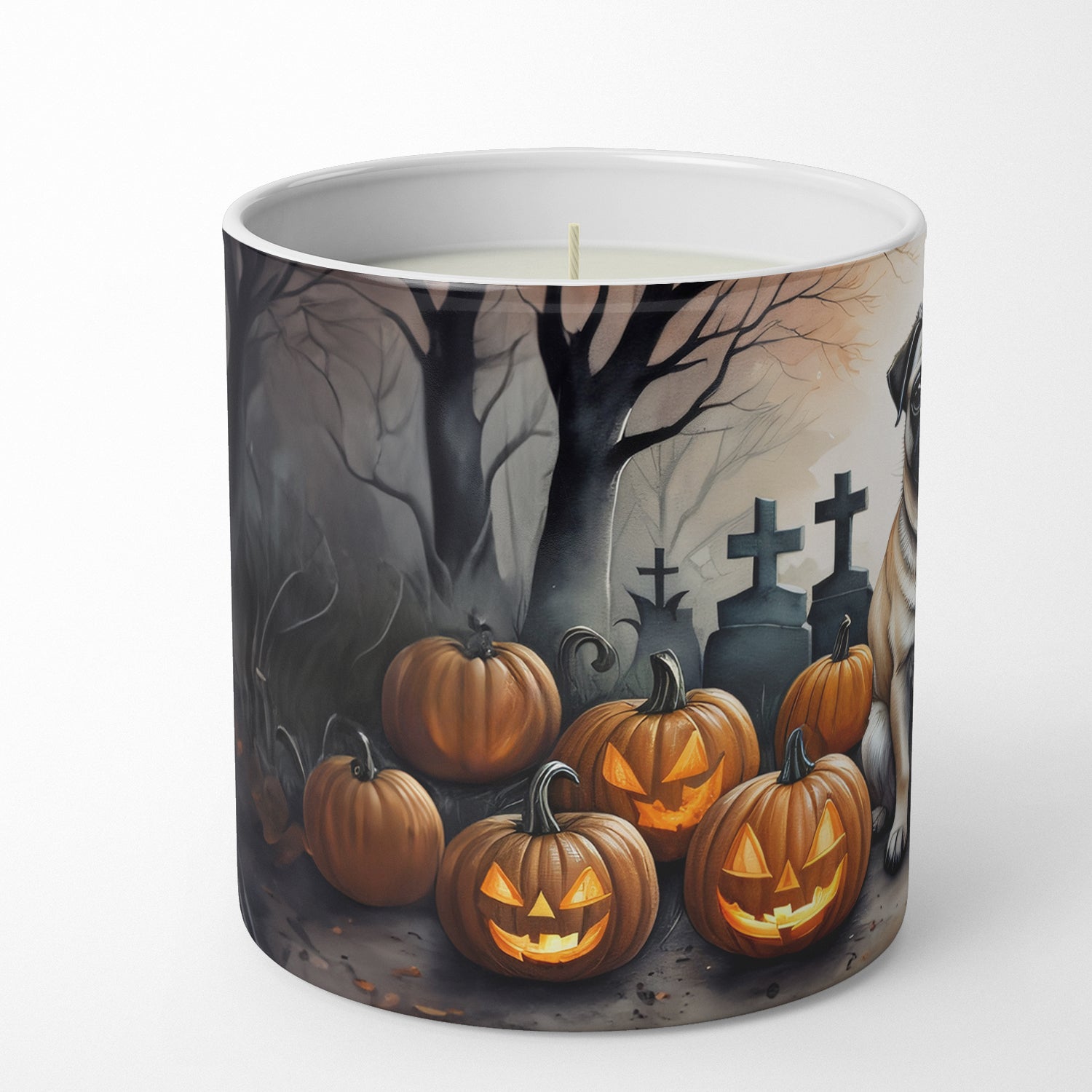 Fawn Pug Spooky Halloween Decorative Soy Candle