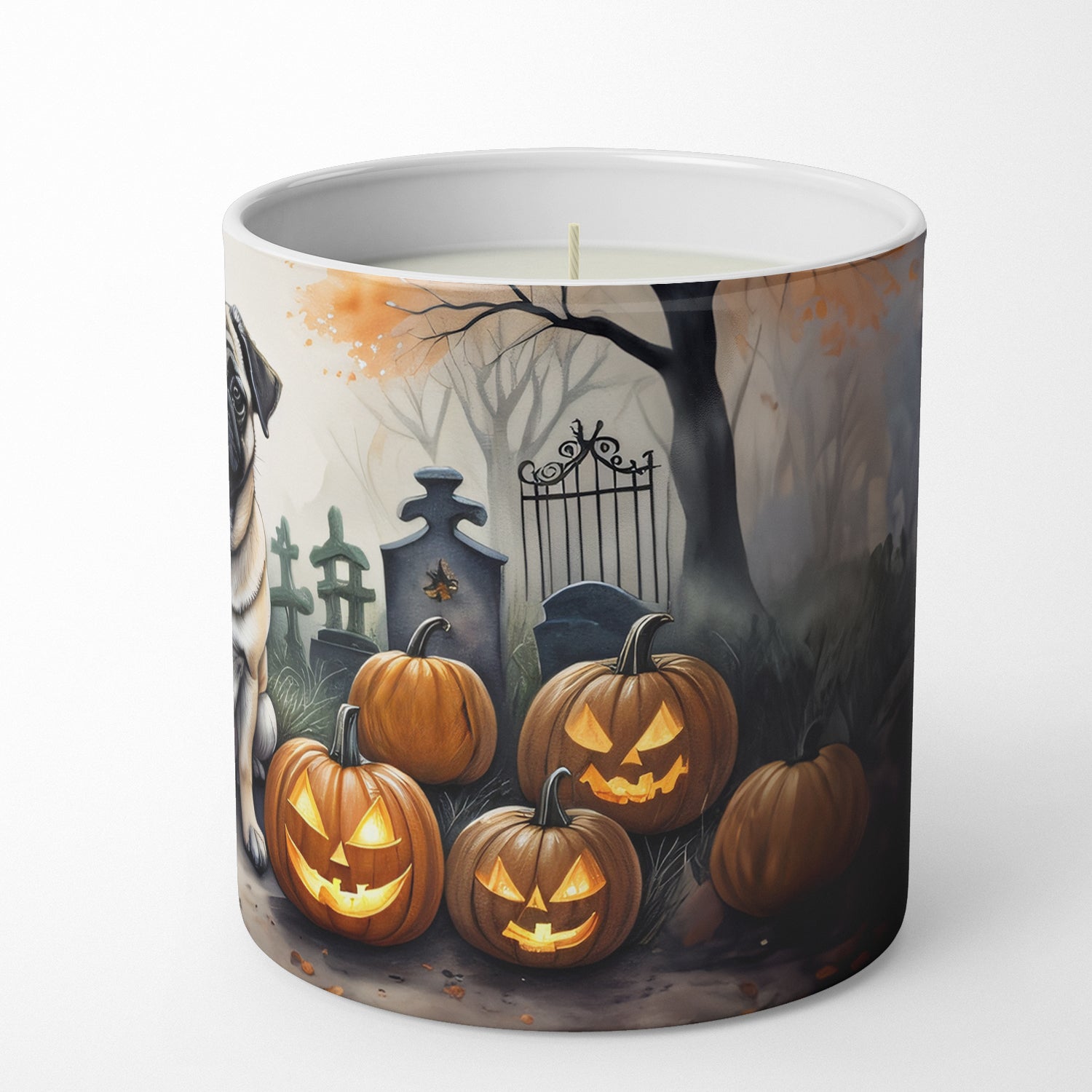 Fawn Pug Spooky Halloween Decorative Soy Candle