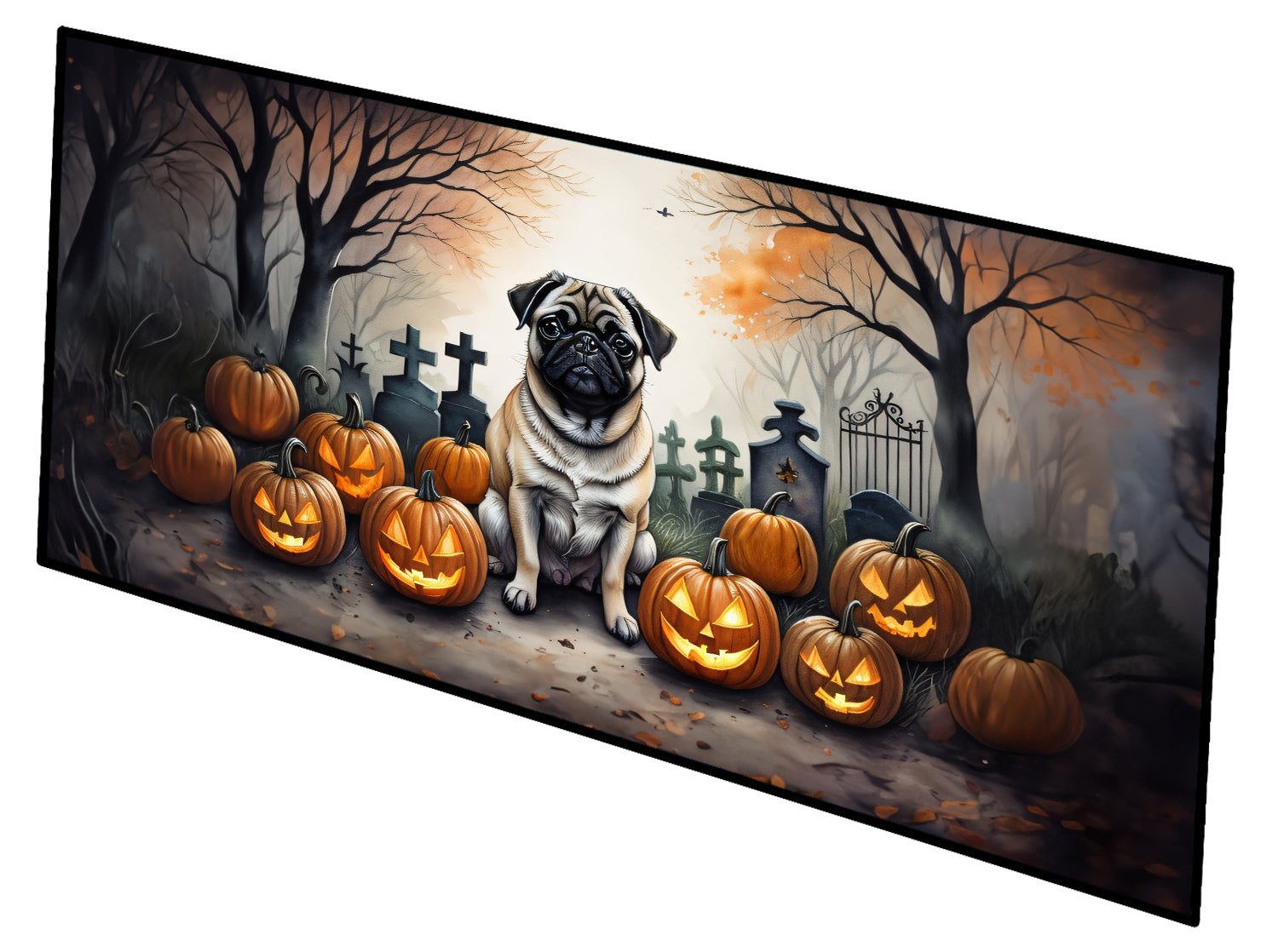 Buy this Fawn Pug Spooky Halloween Runner Mat 28x58