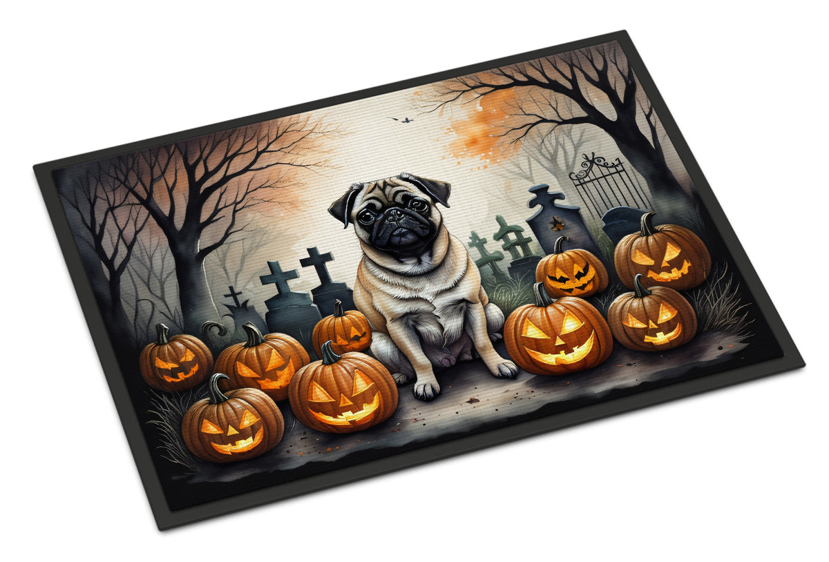Buy this Fawn Pug Spooky Halloween Doormat 18x27