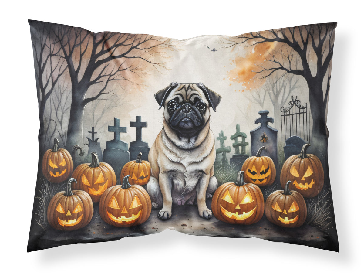 Buy this Fawn Pug Spooky Halloween Fabric Standard Pillowcase