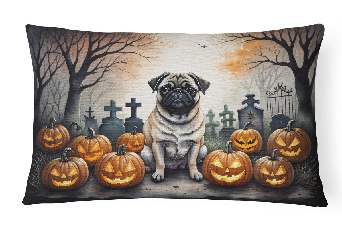 Buy this Fawn Pug Spooky Halloween Fabric Decorative Pillow