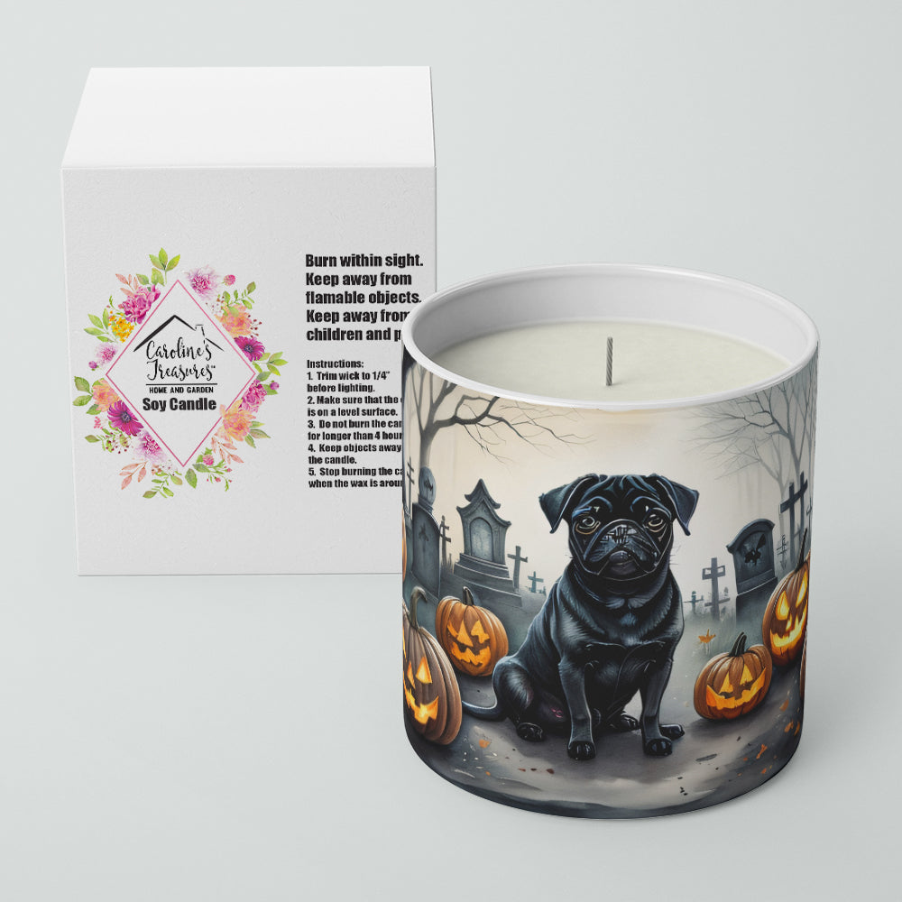 Black Pug Spooky Halloween Decorative Soy Candle