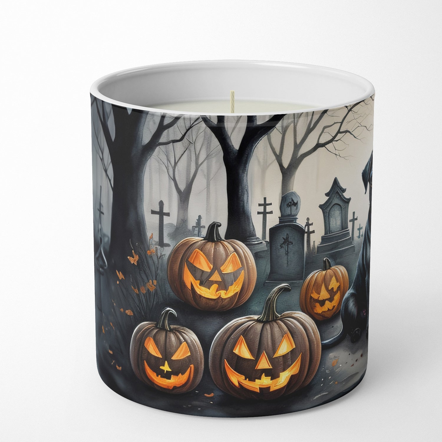 Black Pug Spooky Halloween Decorative Soy Candle