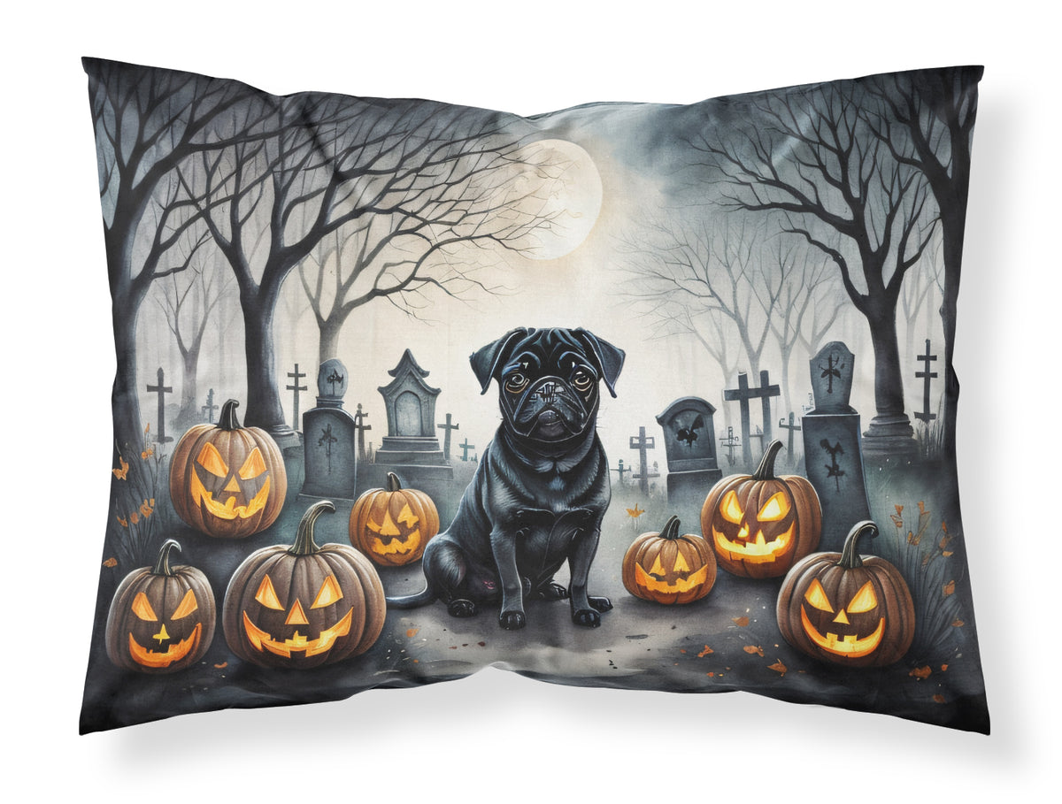 Buy this Black Pug Spooky Halloween Fabric Standard Pillowcase