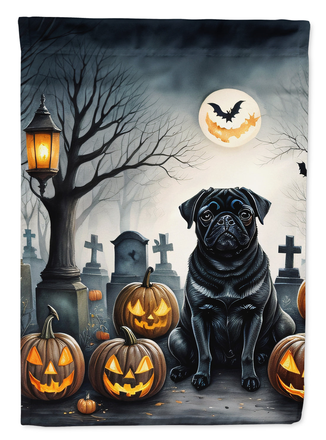 Buy this Black Pug Spooky Halloween Garden Flag