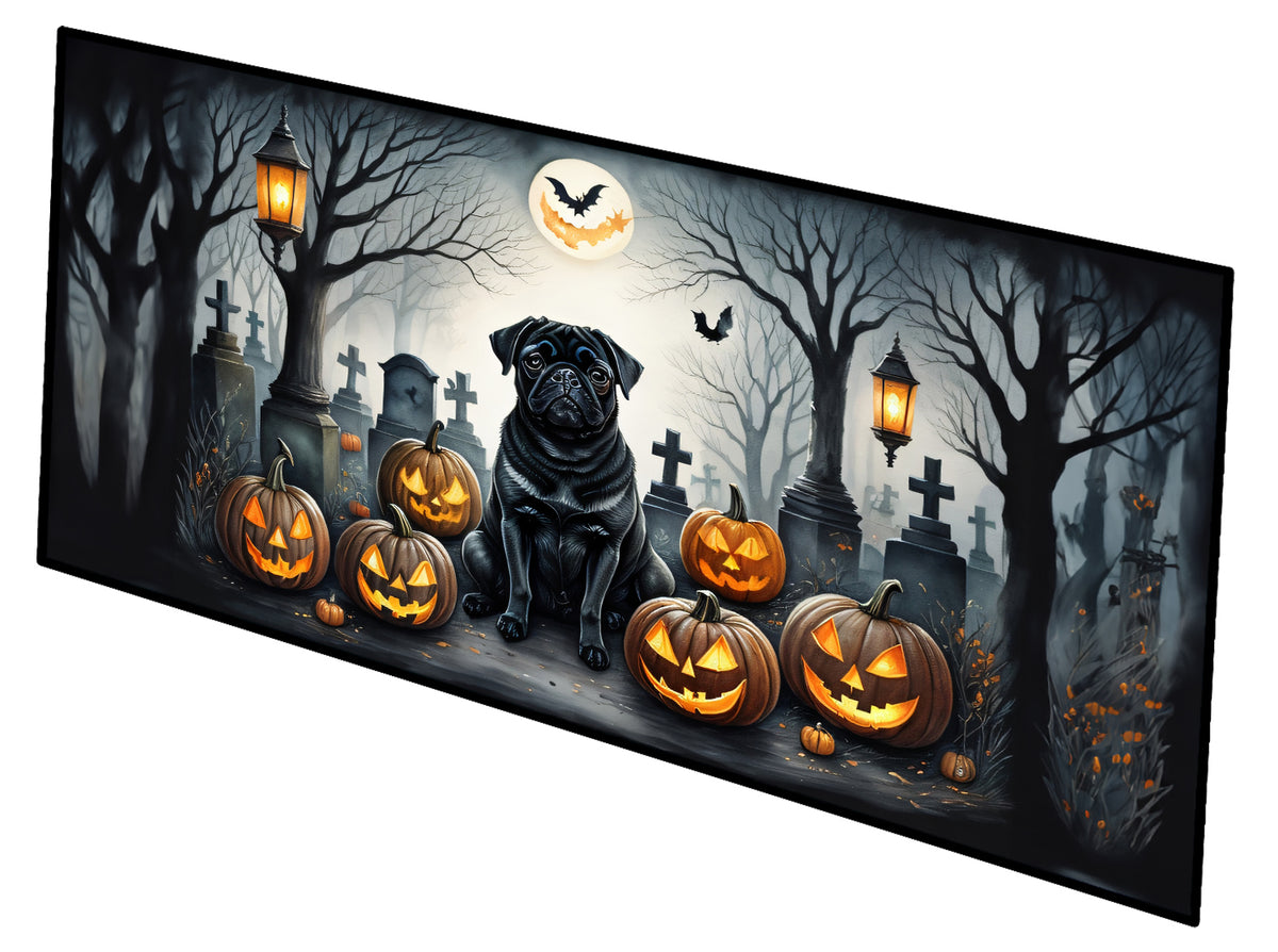 Buy this Black Pug Spooky Halloween Runner Mat 28x58