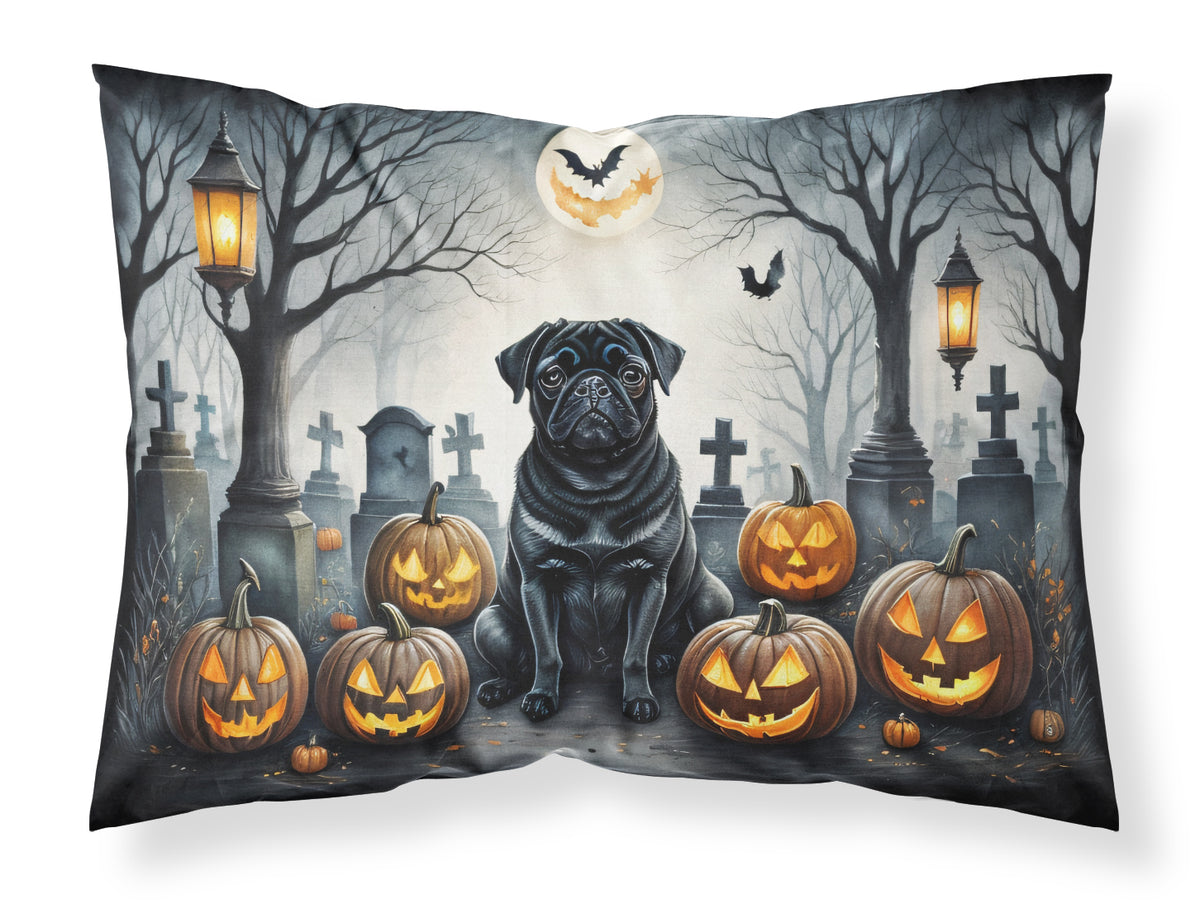 Buy this Black Pug Spooky Halloween Fabric Standard Pillowcase
