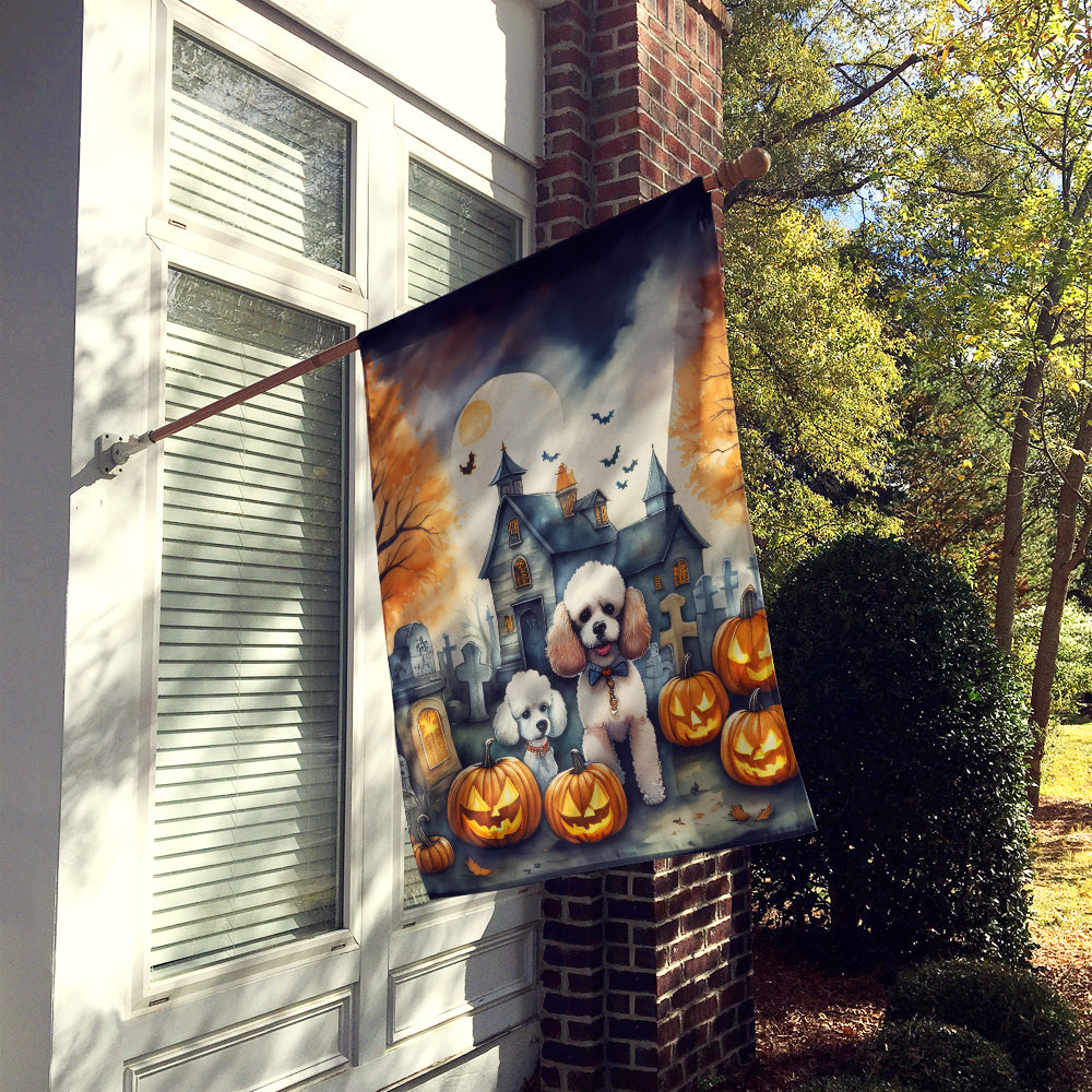 Poodle Spooky Halloween House Flag